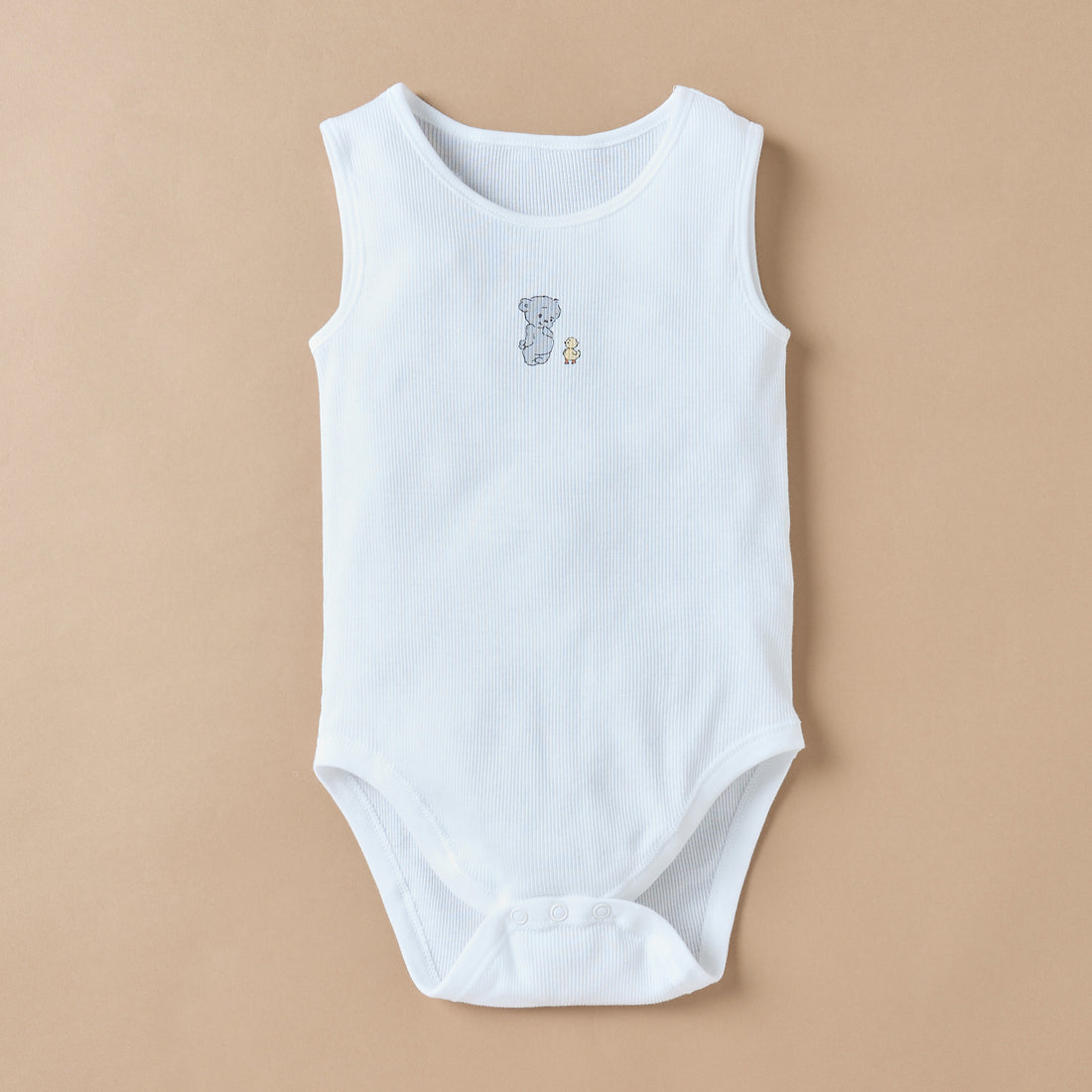 Juniors Bear Print Sleeveless Bodysuit with Snap Button Closure - Set of 5