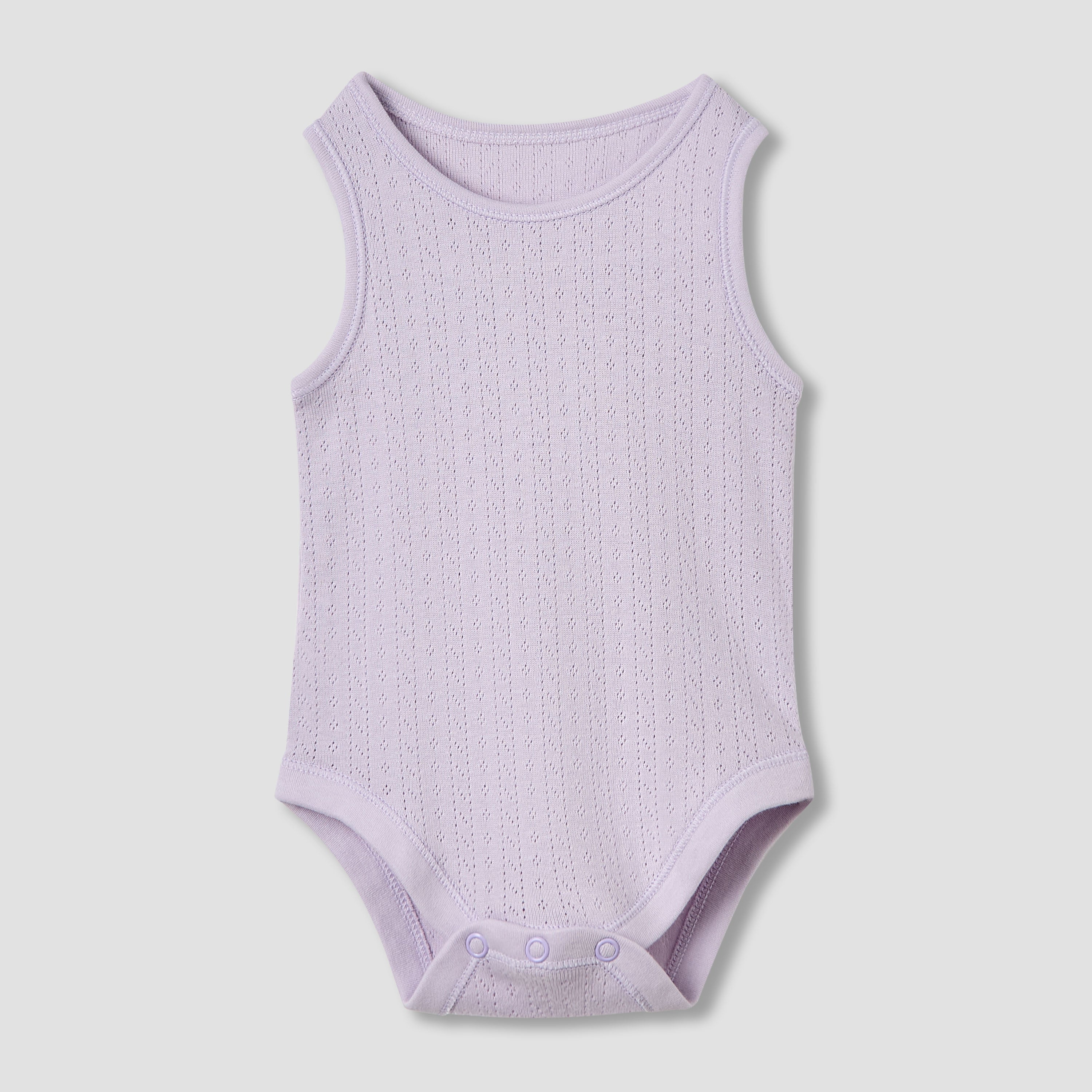 Juniors Round Neck Bodysuit with Texture - Cotton - Sleeveless - Set of 5