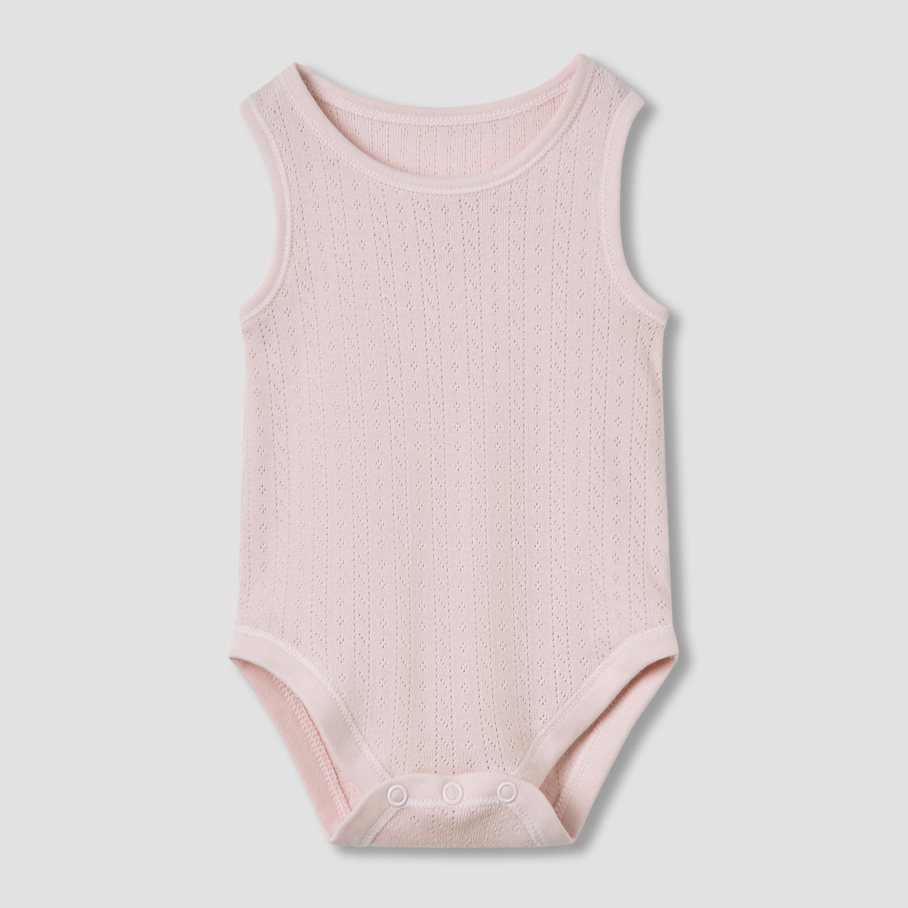 Juniors Round Neck Bodysuit with Texture - Cotton - Sleeveless - Set of 5