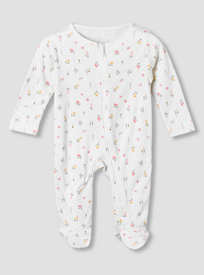 Pack of 5 Juniors Cotton Crew Neck Long Sleeves Sleepsuit with Floral Print-baby-girls-clothing-nightwear-sleepsuits-image-4
