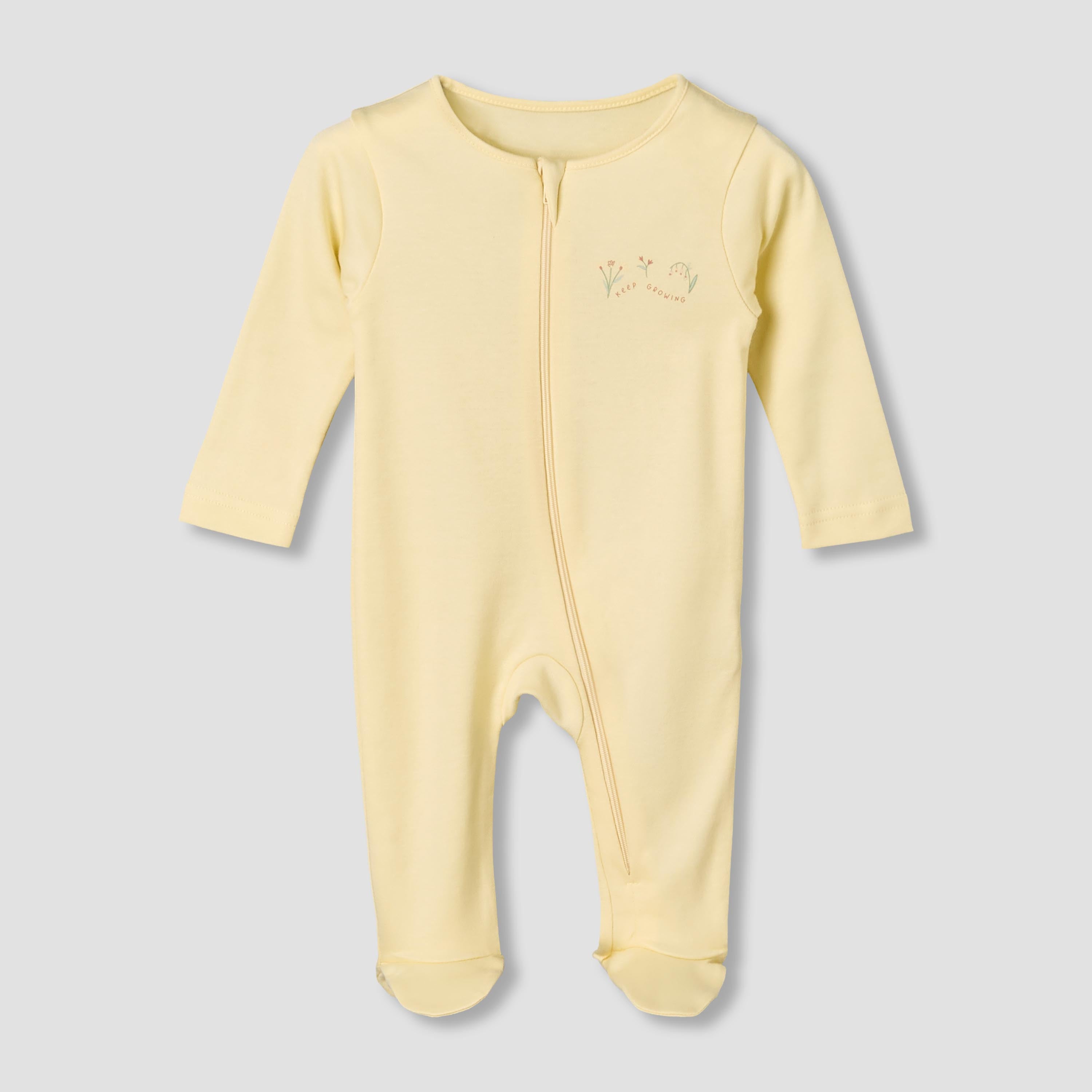 Pack of 5 Juniors Cotton Crew Neck Long Sleeves Sleepsuit with Floral Print