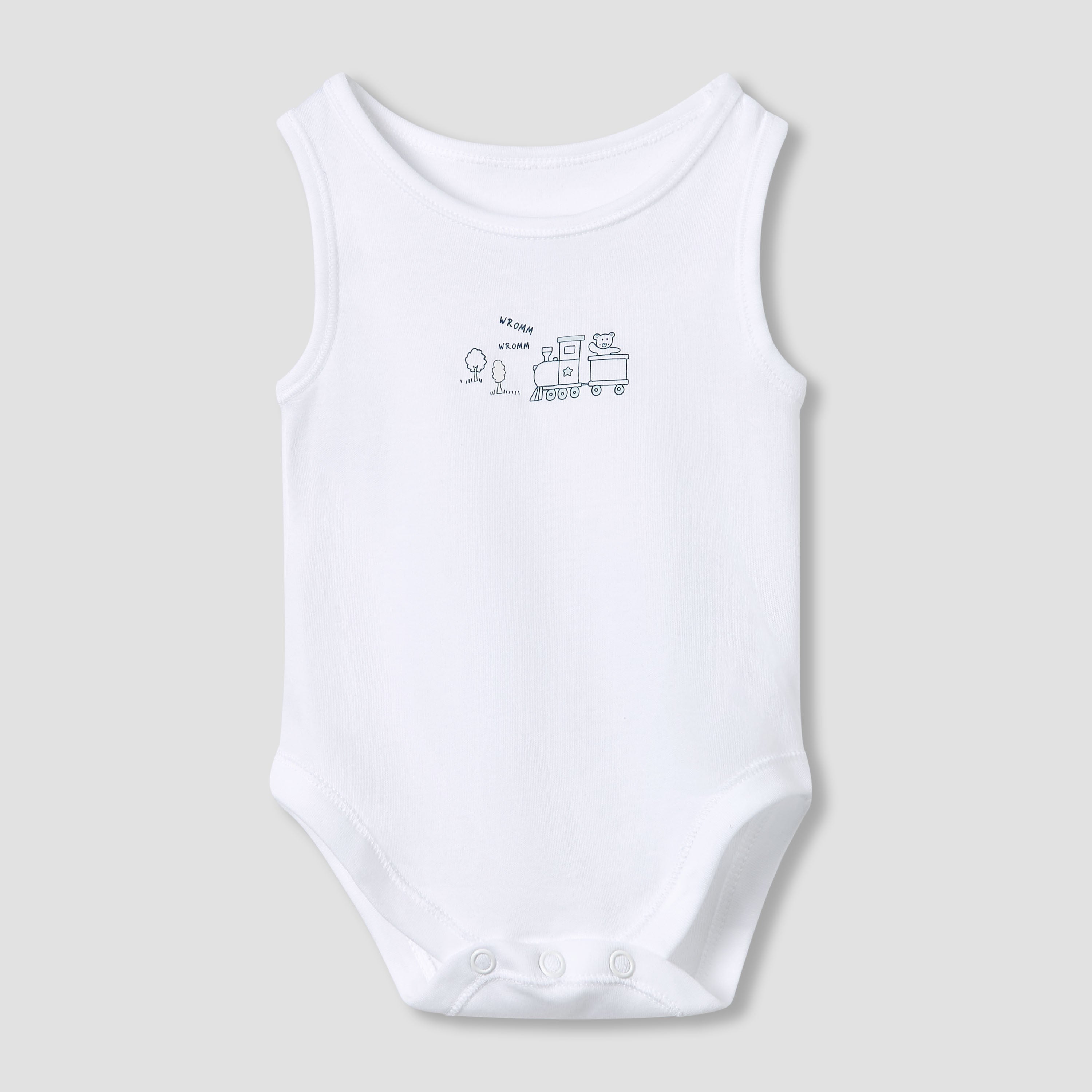 Juniors Printed Sleeveless Bodysuit with Snap Button Closure - Set of 5