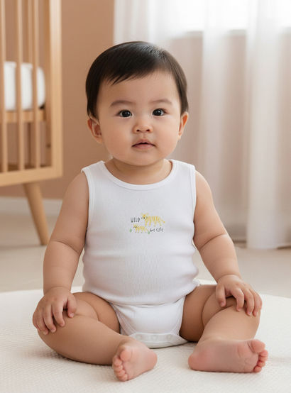Juniors Round Neck Bodysuit with Snap Button Closure - Cotton - Sleeveless - Set of 5-promo_babyshop_Buy2for115_UAE130126-image-8