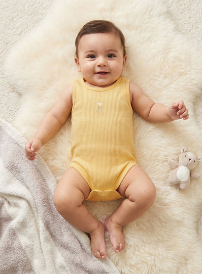 Pack of 7 Juniors Round Neck Sleeveless Bodysuit with Snap Button Closure-baby-boys-clothing-bodysuits-image-2
