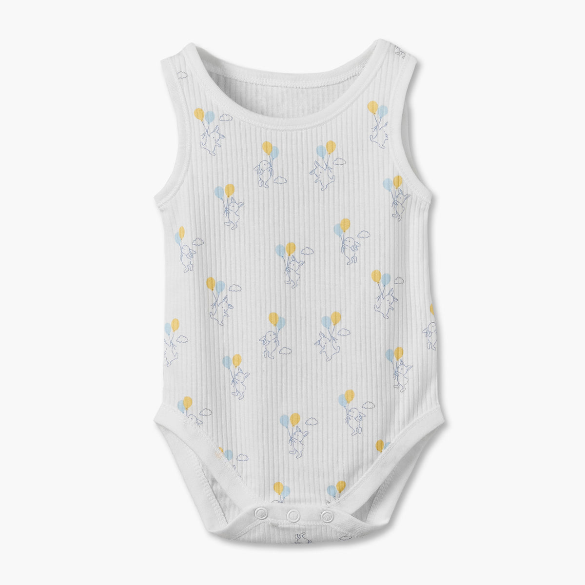 Pack of 7 Juniors Round Neck Sleeveless Bodysuit with Snap Button Closure
