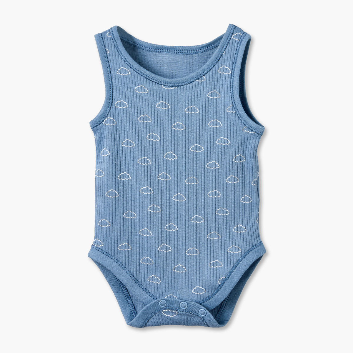 Pack of 7 Juniors Round Neck Sleeveless Bodysuit with Snap Button Closure