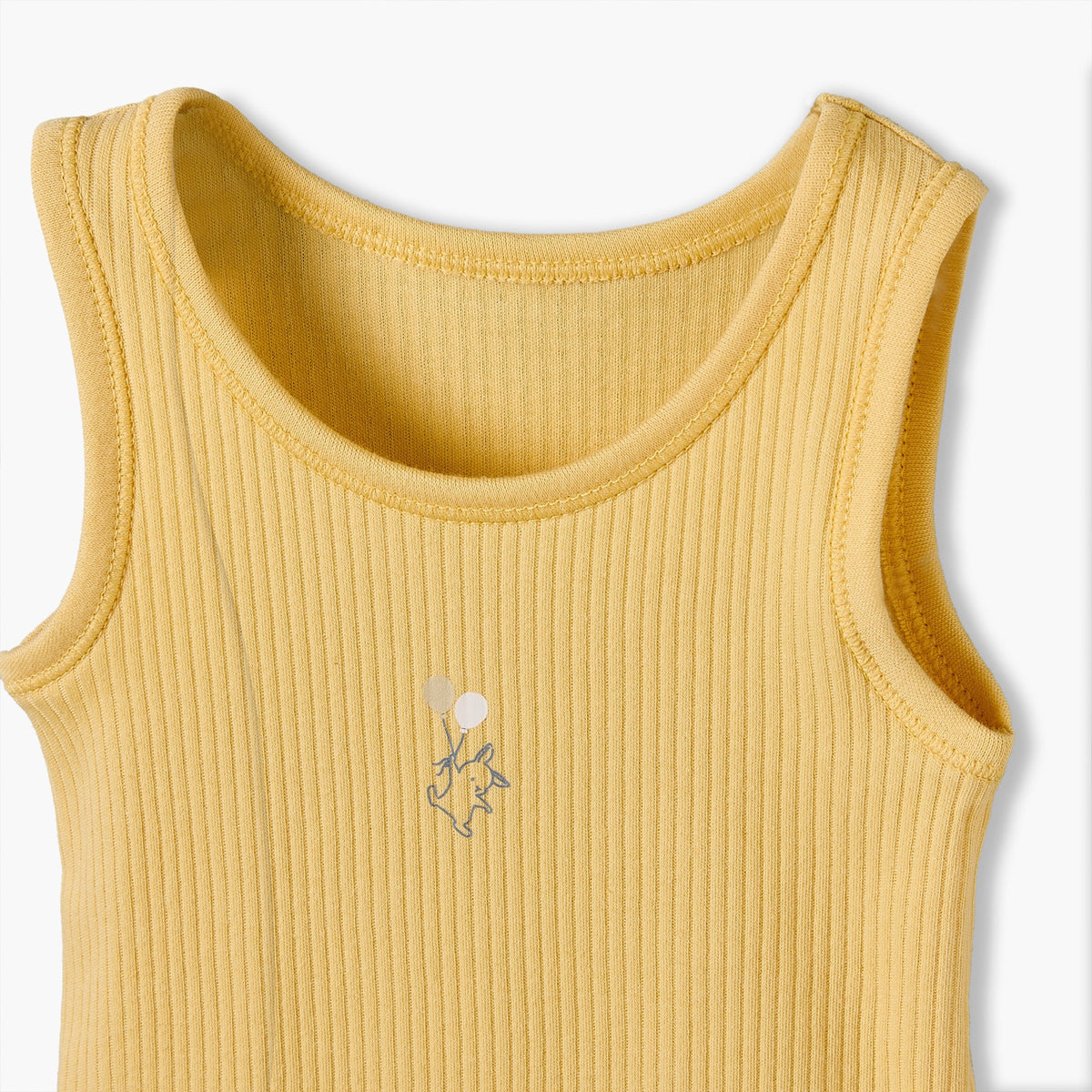 Pack of 7 Juniors Round Neck Sleeveless Bodysuit with Snap Button Closure