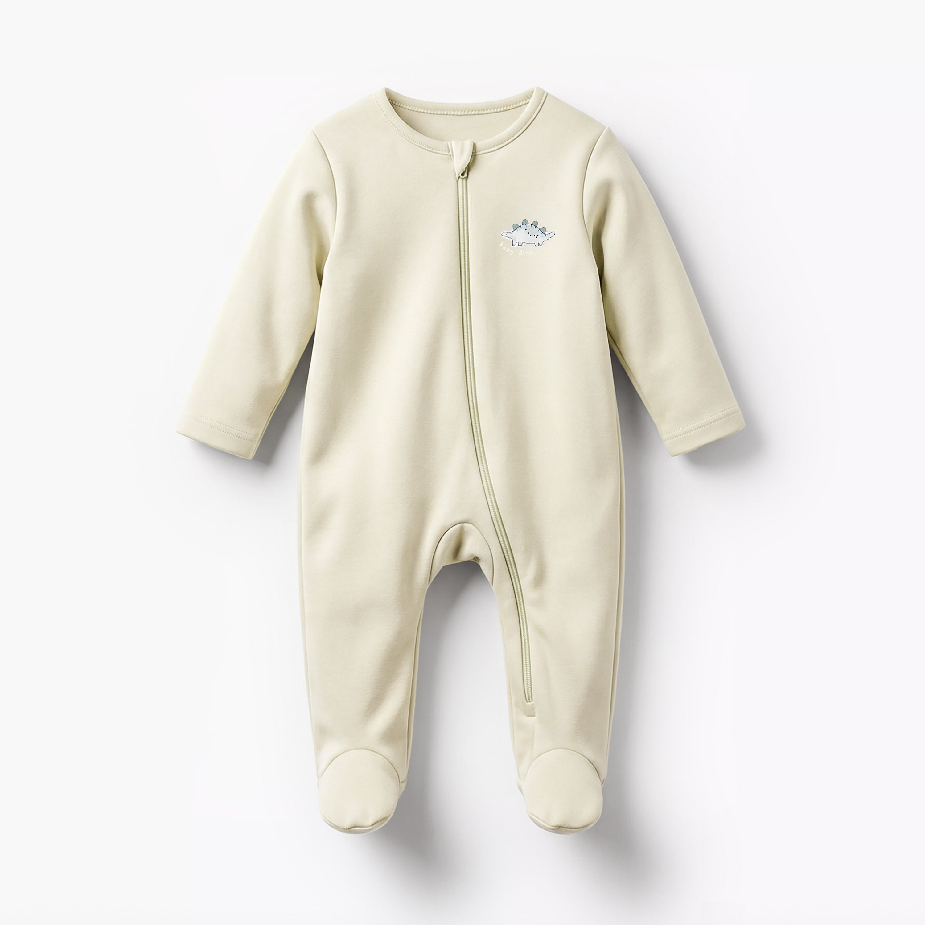 Pack of 5 Juniors Cotton Round Neck Long Sleeves Sleepsuit with Dinosaur Print