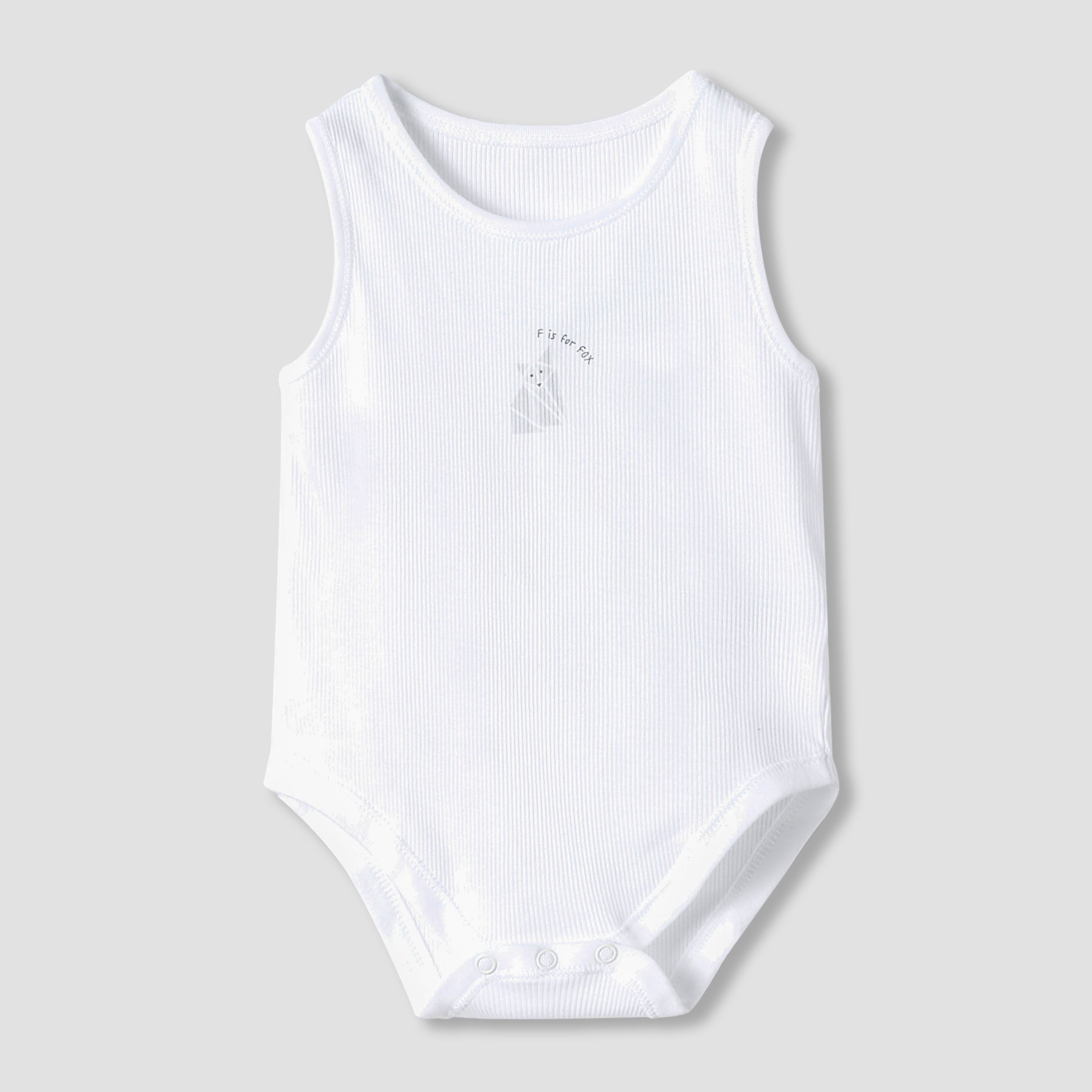 Juniors Round Neck Bodysuit with Snap Button Closure - Cotton - Sleeveless - Set of 7