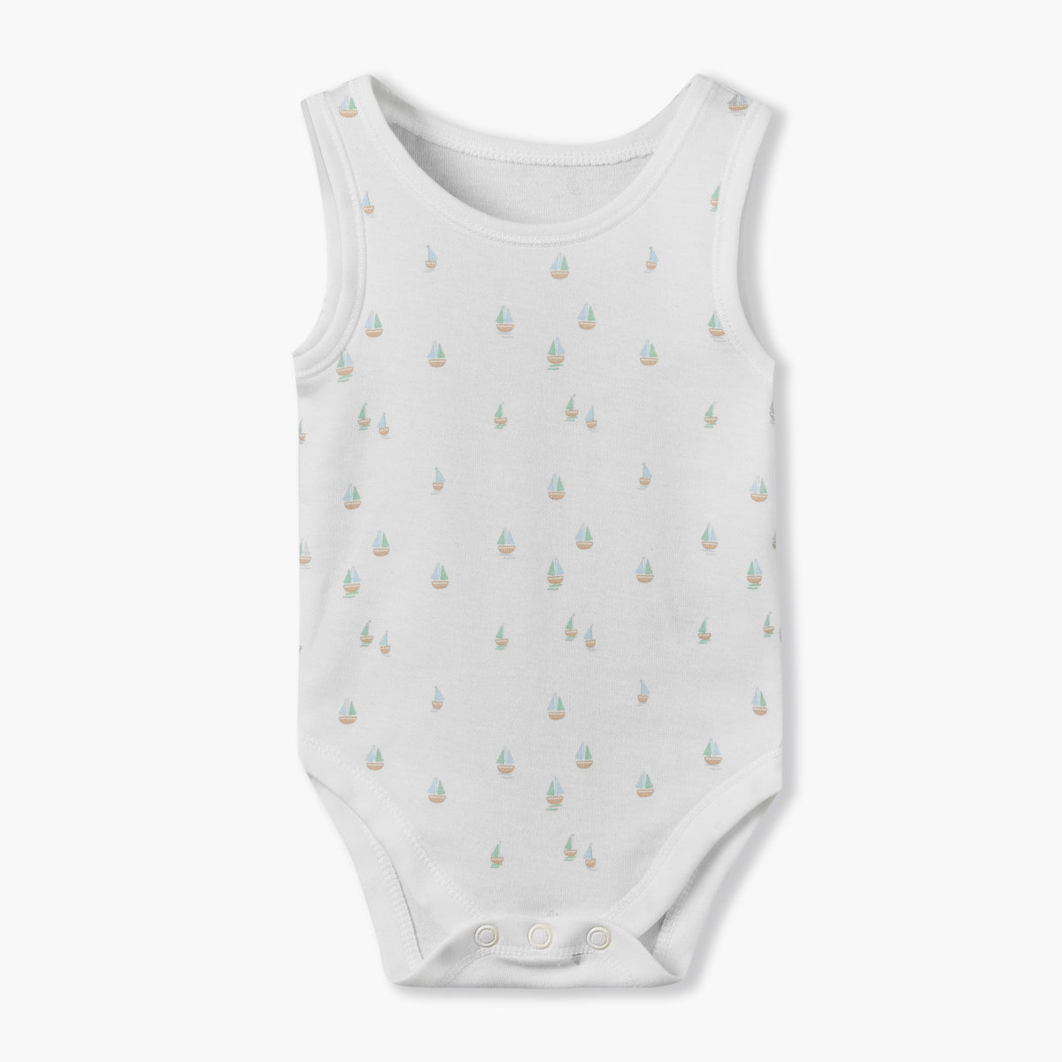 Pack of 7 Juniors Crew Neck Sleeveless Bodysuit with Snap Button Closure
