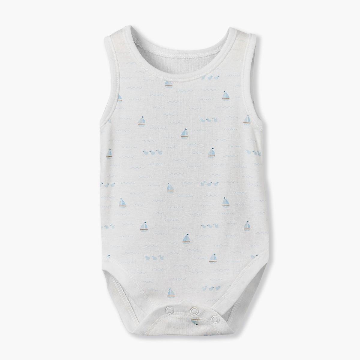 Pack of 7 Juniors Crew Neck Sleeveless Bodysuit with Snap Button Closure