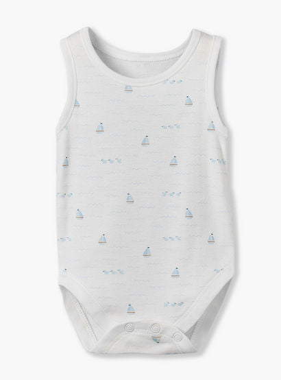 Pack of 7 Juniors Crew Neck Sleeveless Bodysuit with Snap Button Closure-baby-boys-clothing-bodysuits-image-5