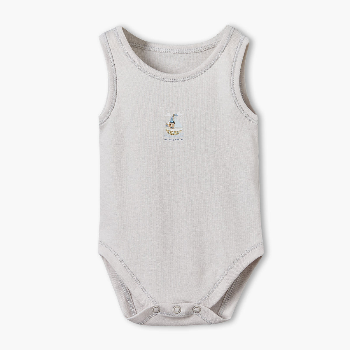 Pack of 7 Juniors Crew Neck Sleeveless Bodysuit with Snap Button Closure