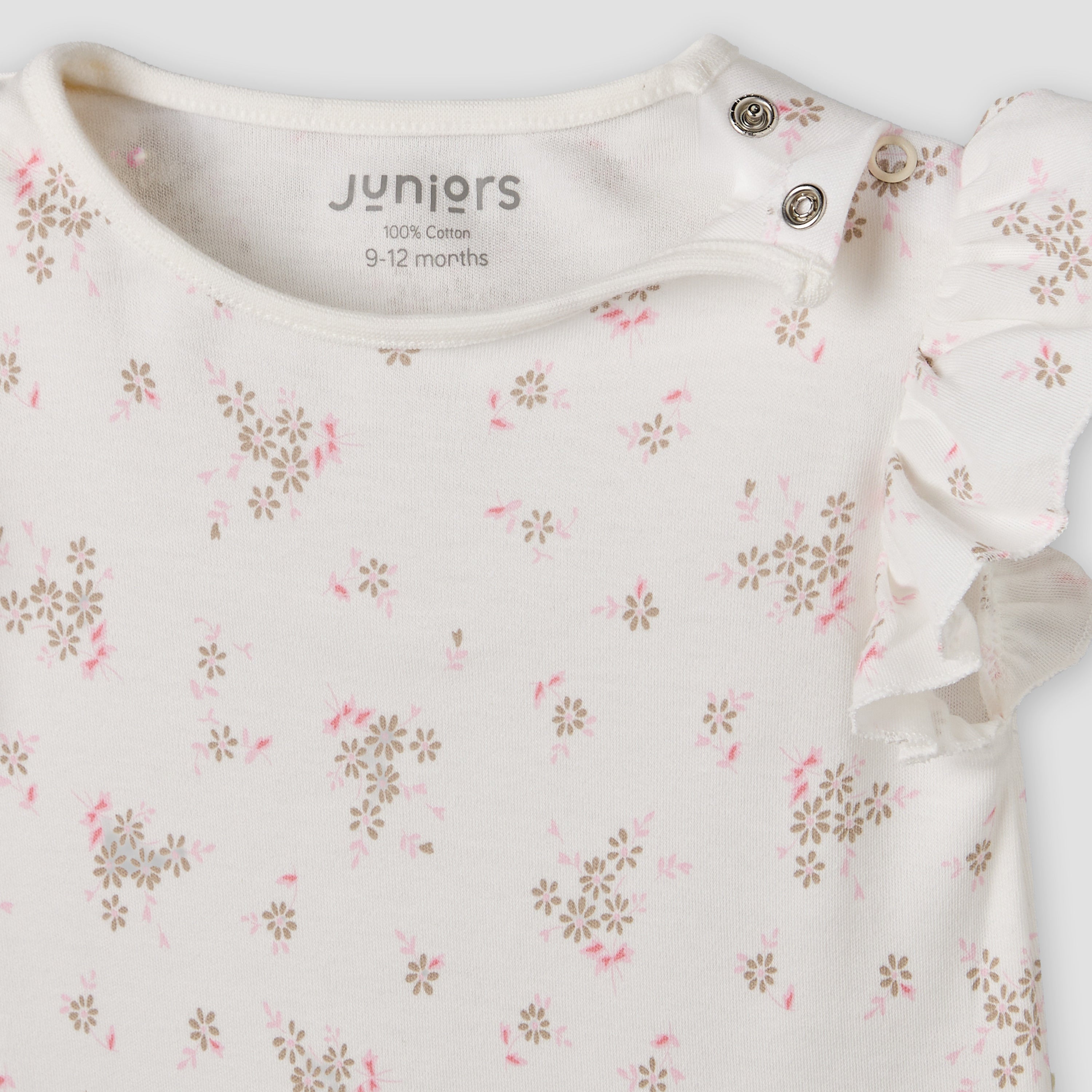 Pack of 3 Juniors Round Neck Short Sleeves Romper with Floral Print