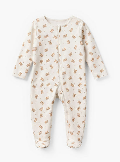 Pack of 3 Juniors Cotton Round Neck Long Sleeves Sleepsuit with Zip Closure-baby-boys-clothing-nightwear-sleepsuits-image-3