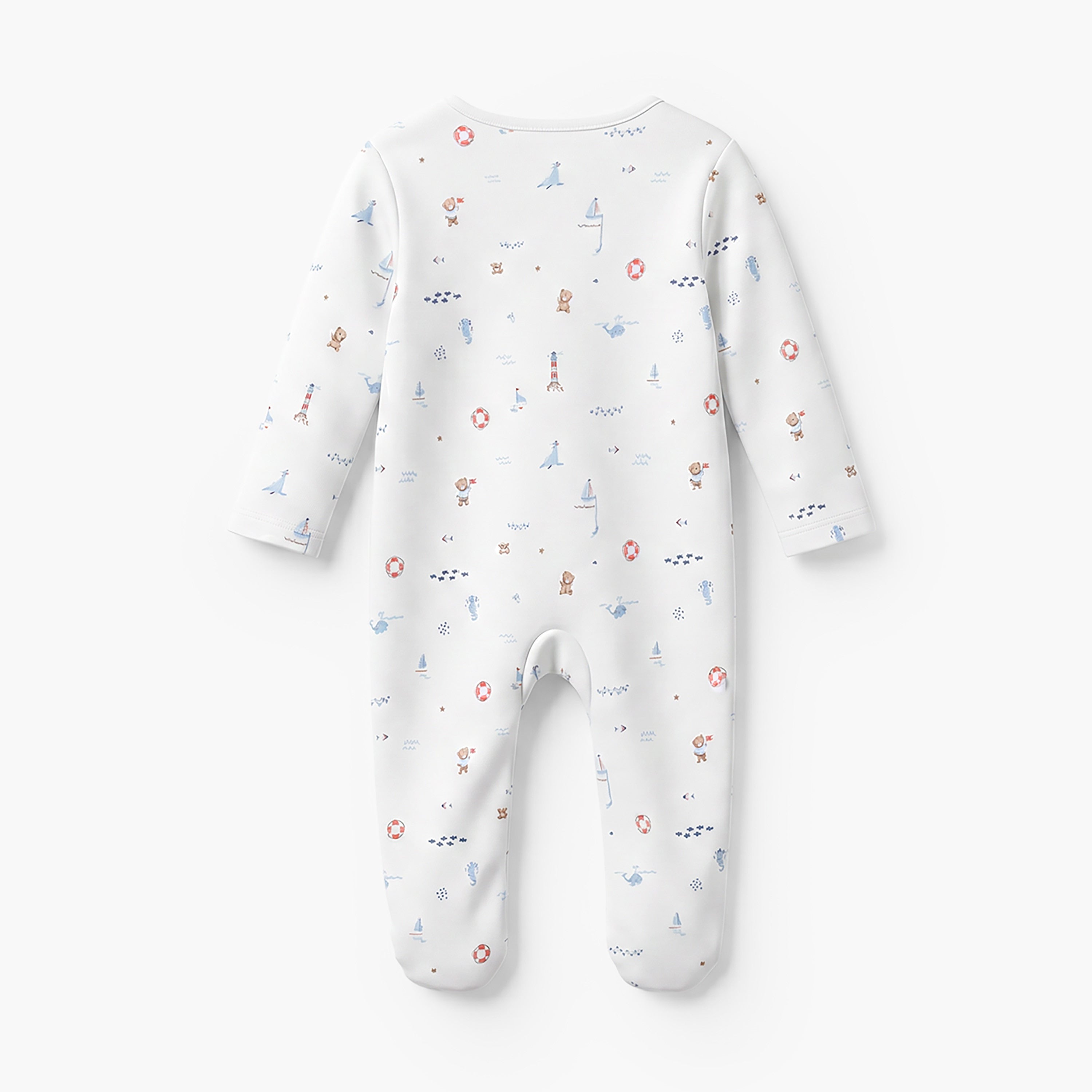 Pack of 3 Juniors Cotton Round Neck Long Sleeves Sleepsuit with Zip Closure