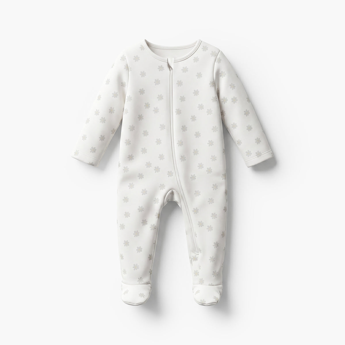 Pack of 5 Juniors Cotton Crew Neck Long Sleeve Sleepsuit with Zip Closure