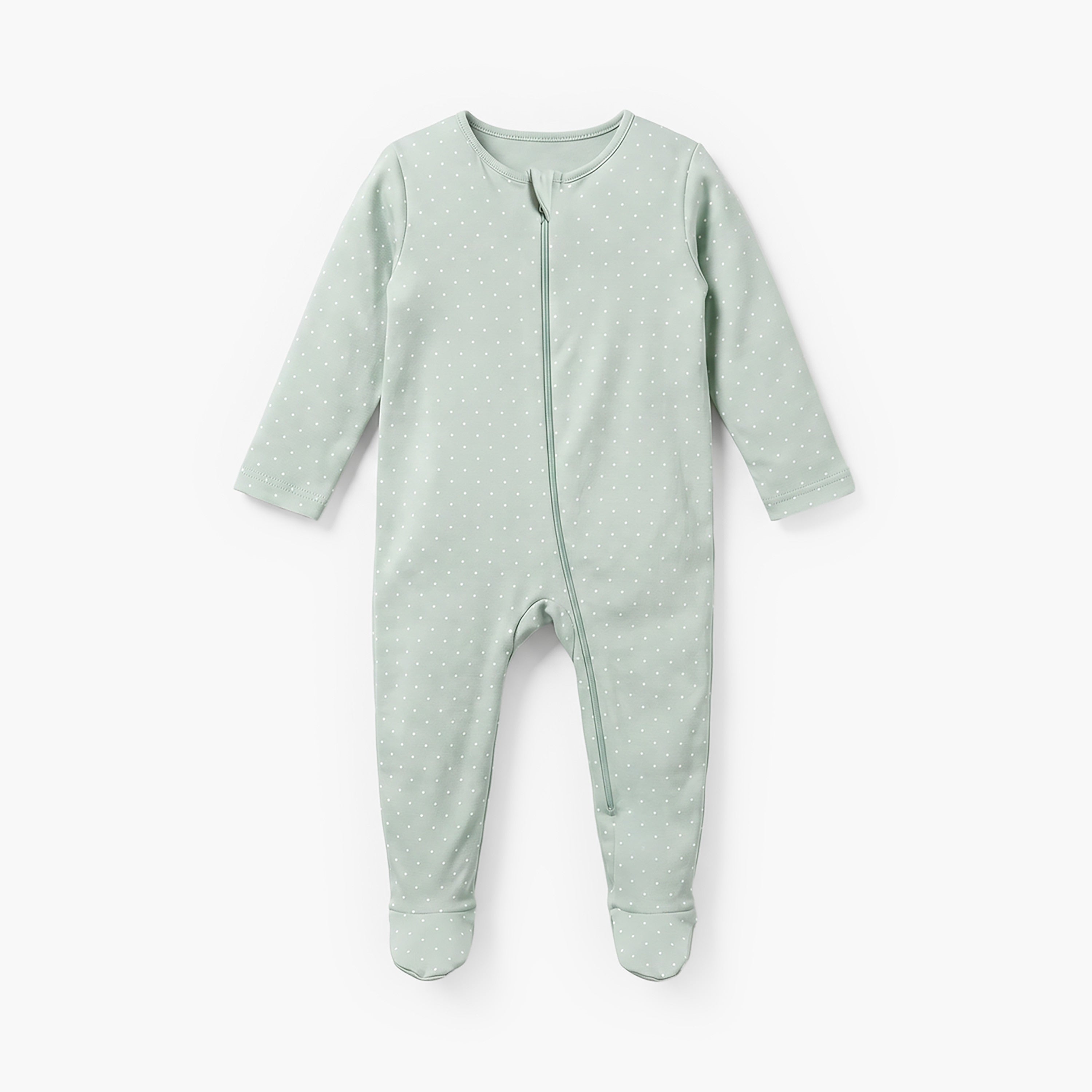 Pack of 5 Juniors Cotton Crew Neck Long Sleeve Sleepsuit with Zip Closure
