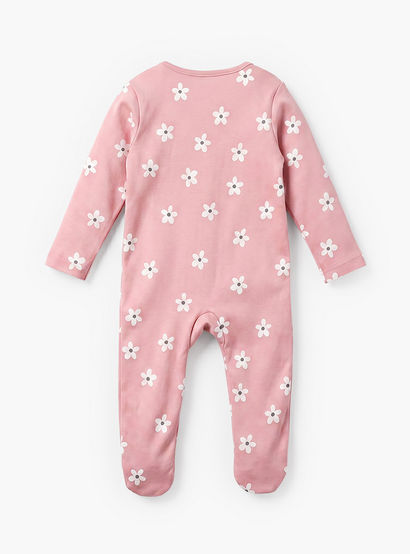 Pack of 5 Juniors Cotton Crew Neck Long Sleeve Sleepsuit with Zip Closure-baby-girls-clothing-nightwear-sleepsuits-image-8