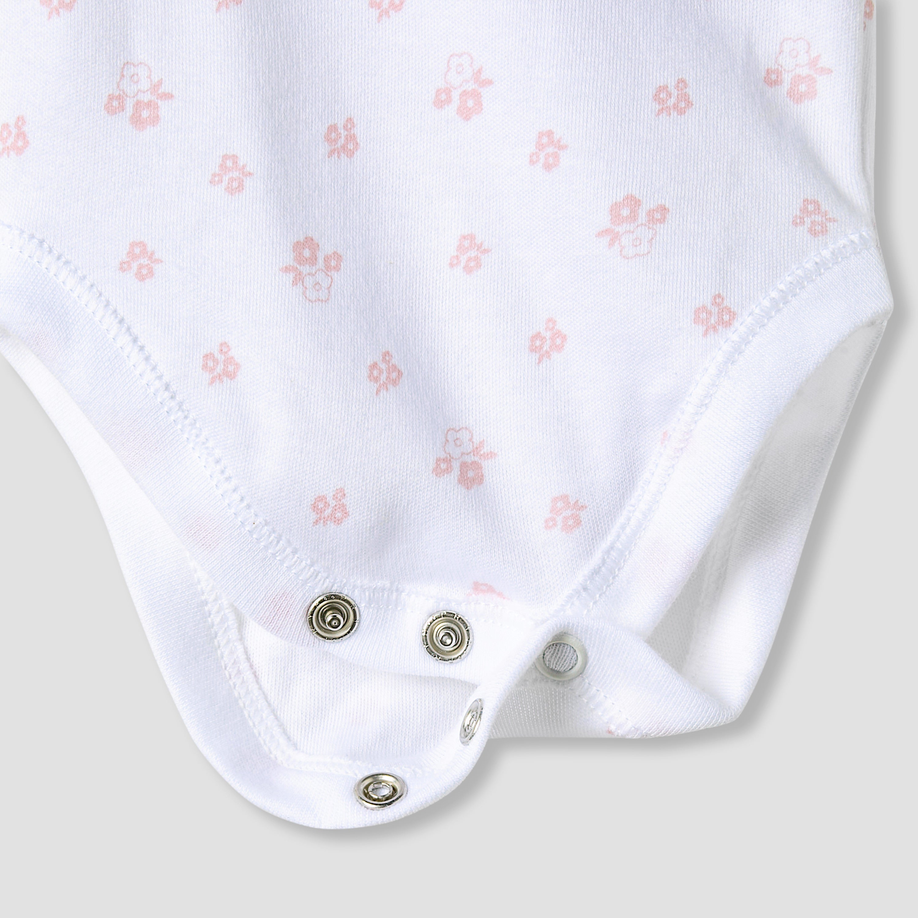 Juniors Floral Print Sleeveless Bodysuit with Snap Button Closure - Set of 7