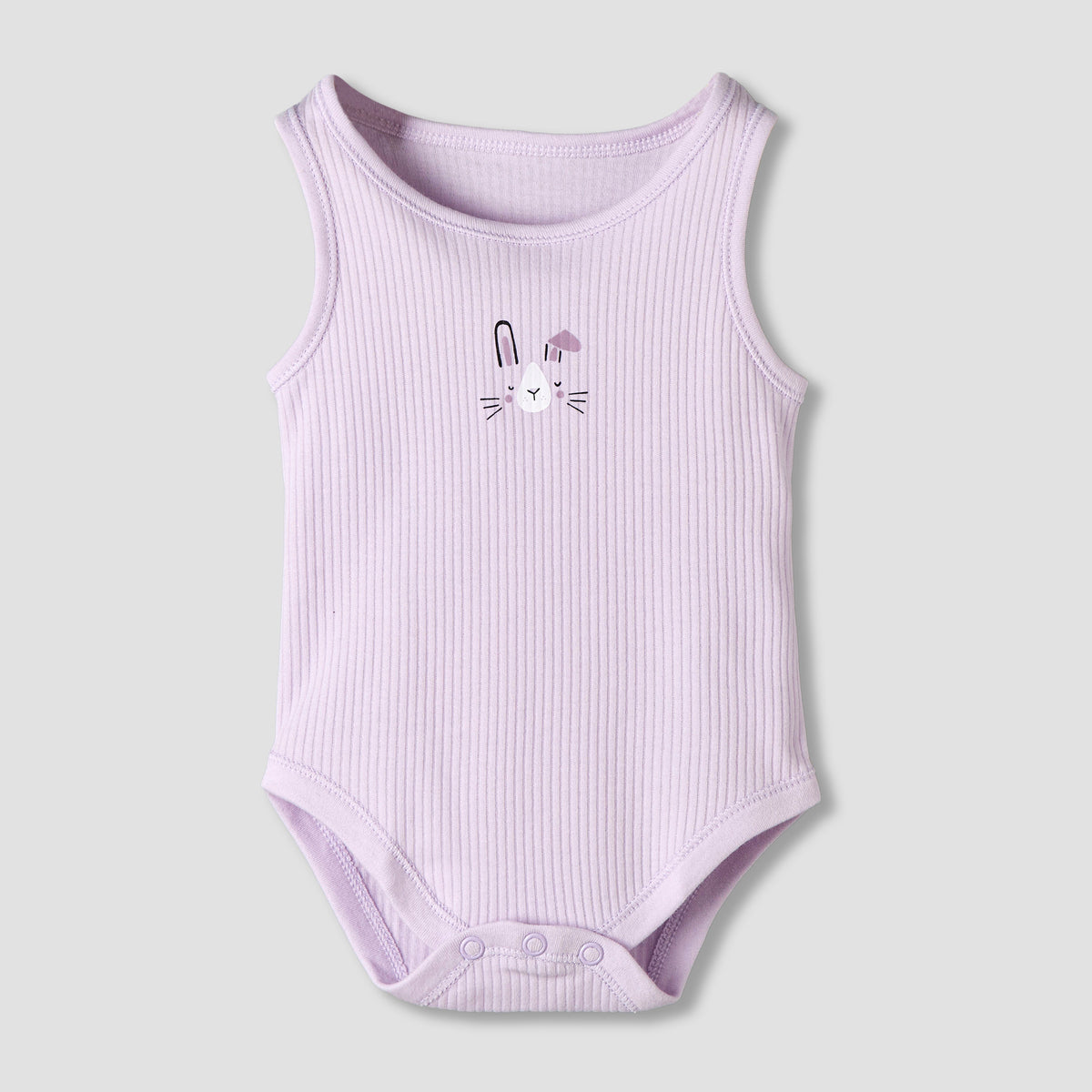 Pack of 5 Juniors Round Neck Sleeveless Bodysuit with Ribbed Design