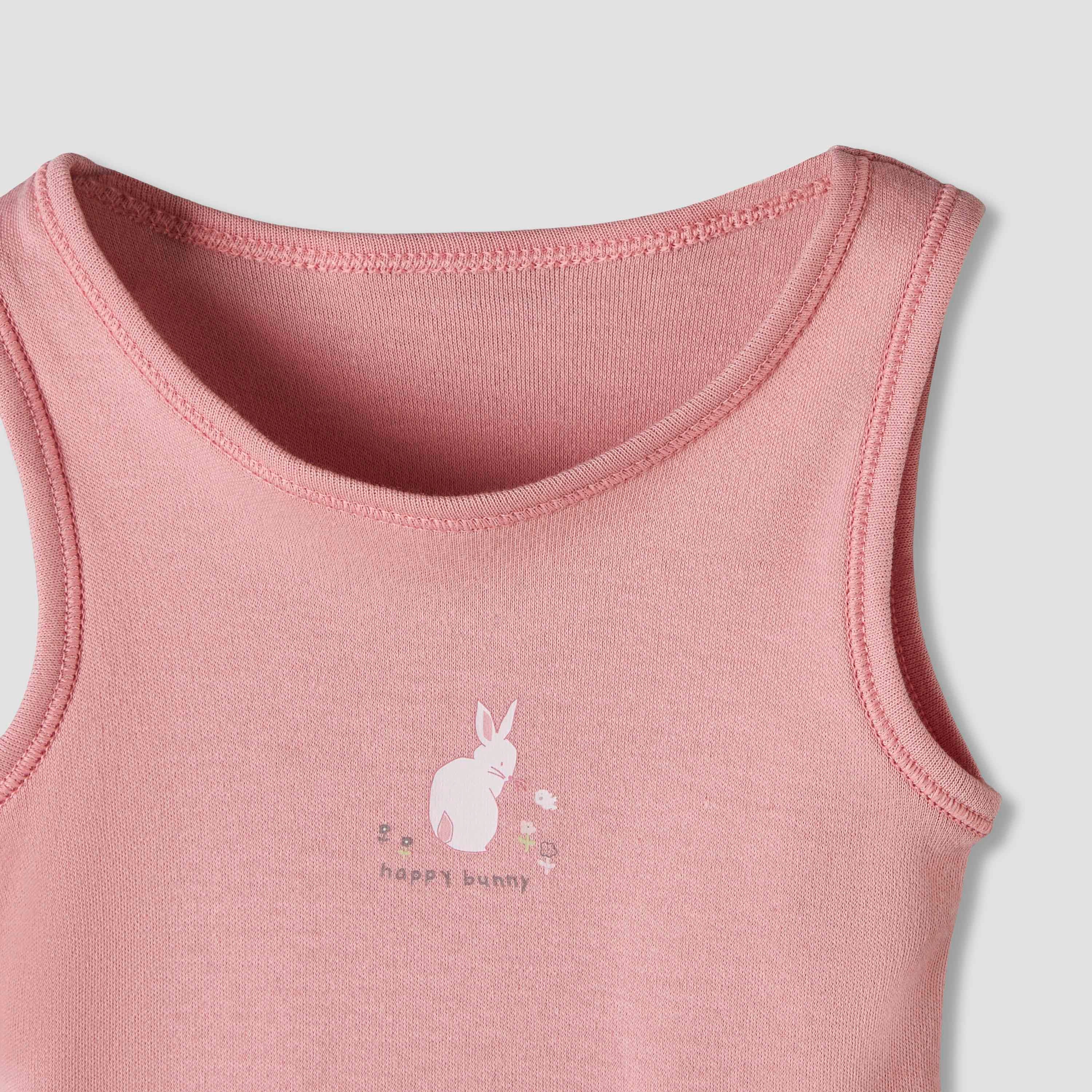 Pack of 7 Juniors Round Neck Sleeveless Bodysuit with Fun Prints