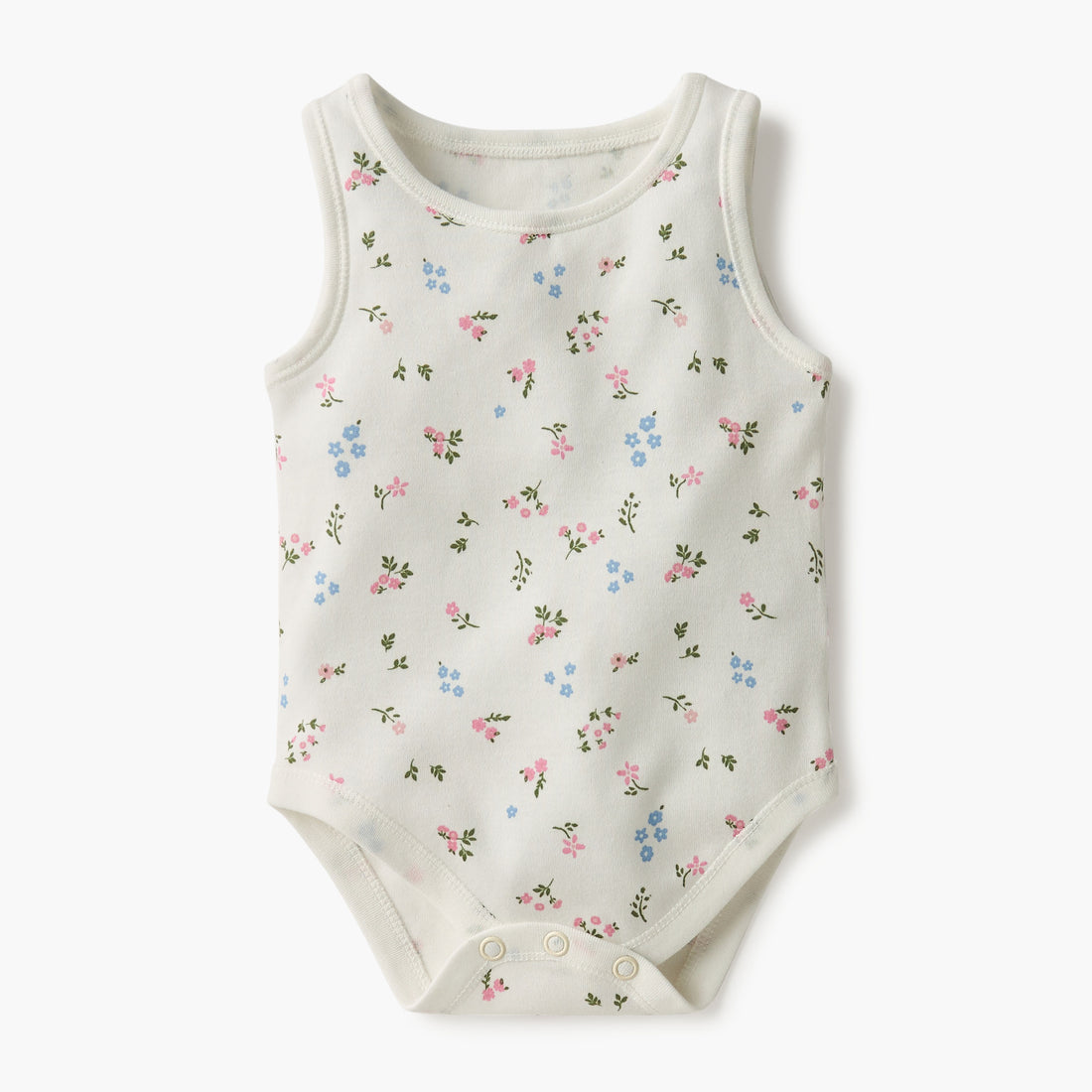Juniors Printed Sleeveless Bodysuit with Button Closure - Set of 4