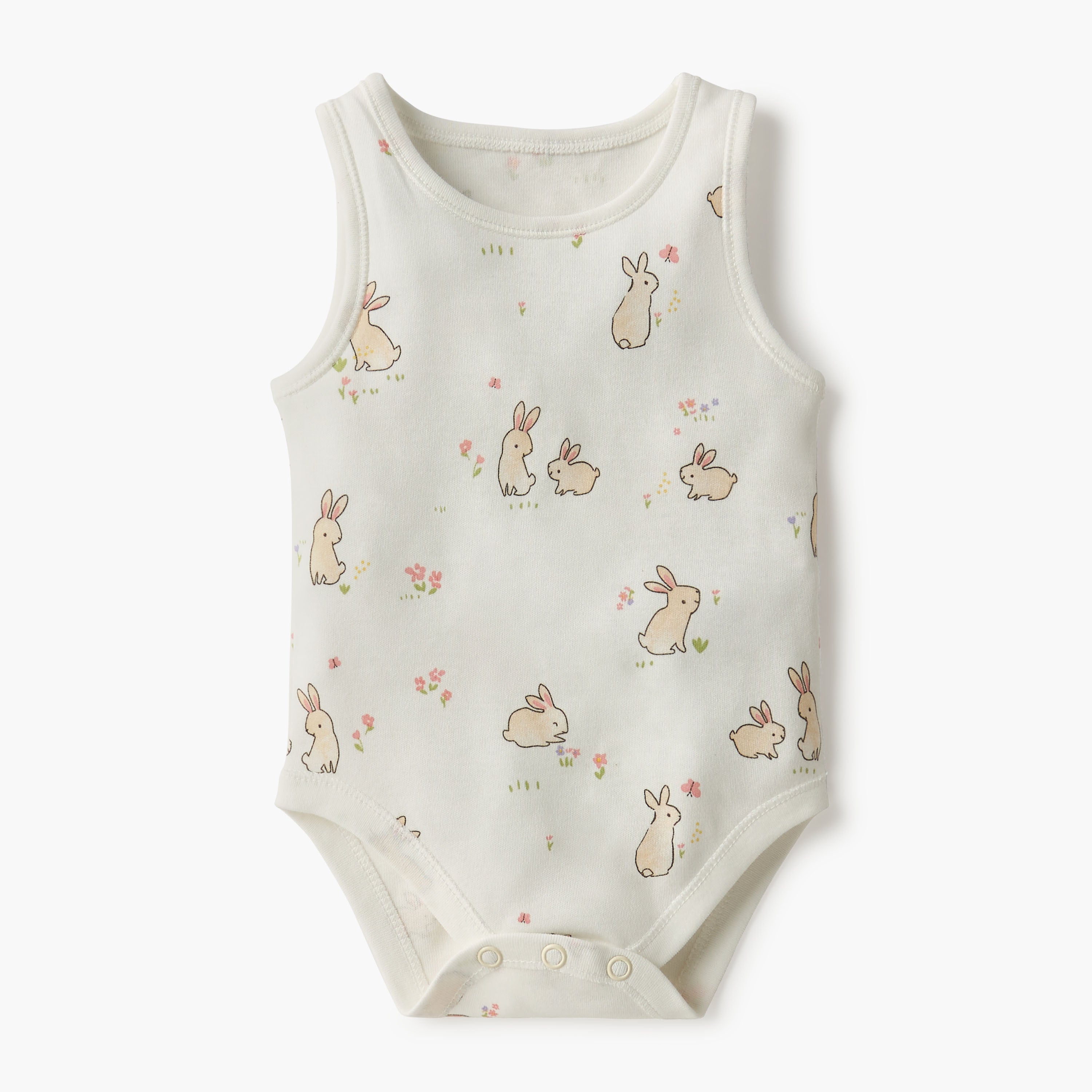 Juniors Printed Sleeveless Bodysuit with Button Closure - Set of 4