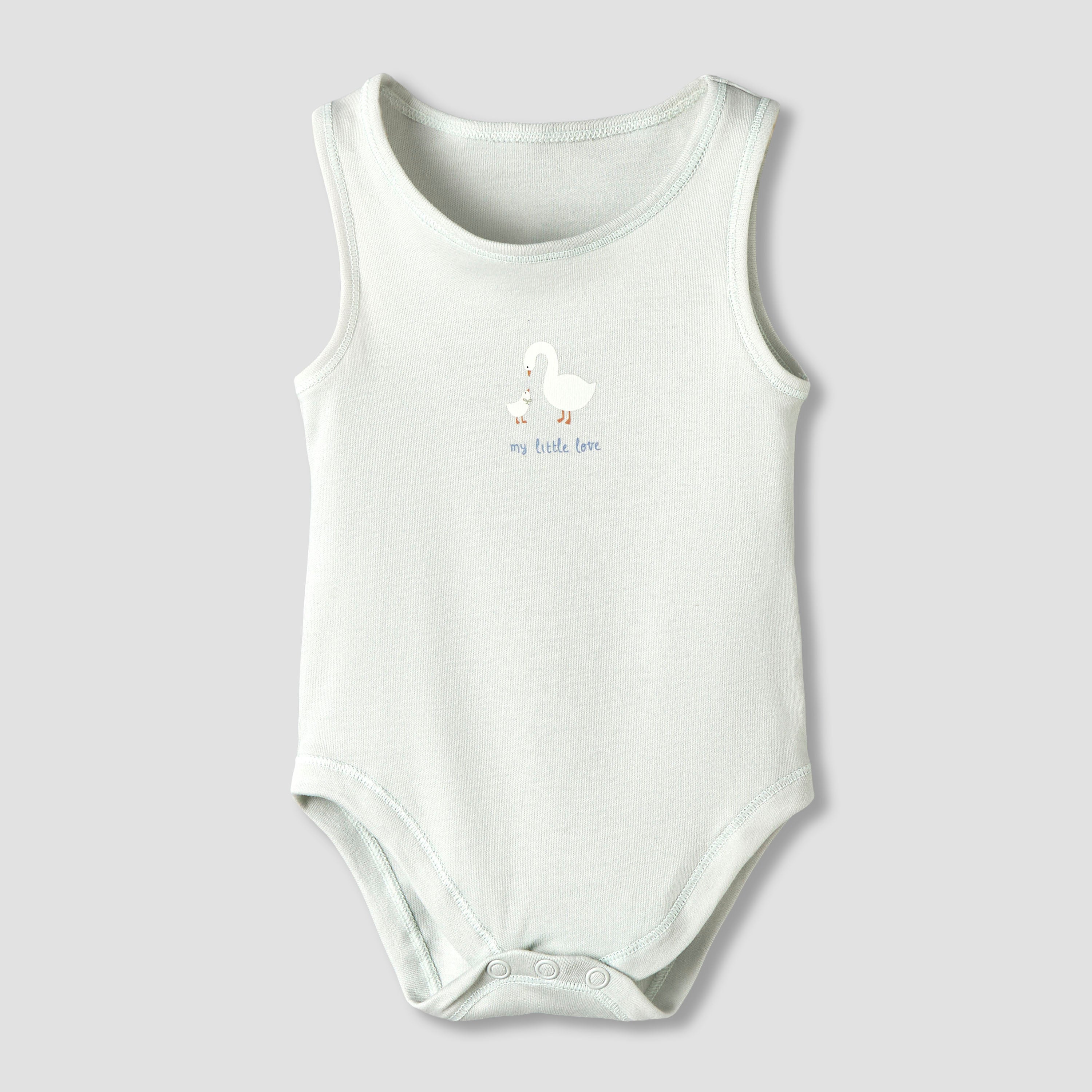 Pack of 7 Juniors Cotton Round Neck Sleeveless Bodysuit with Fun Prints