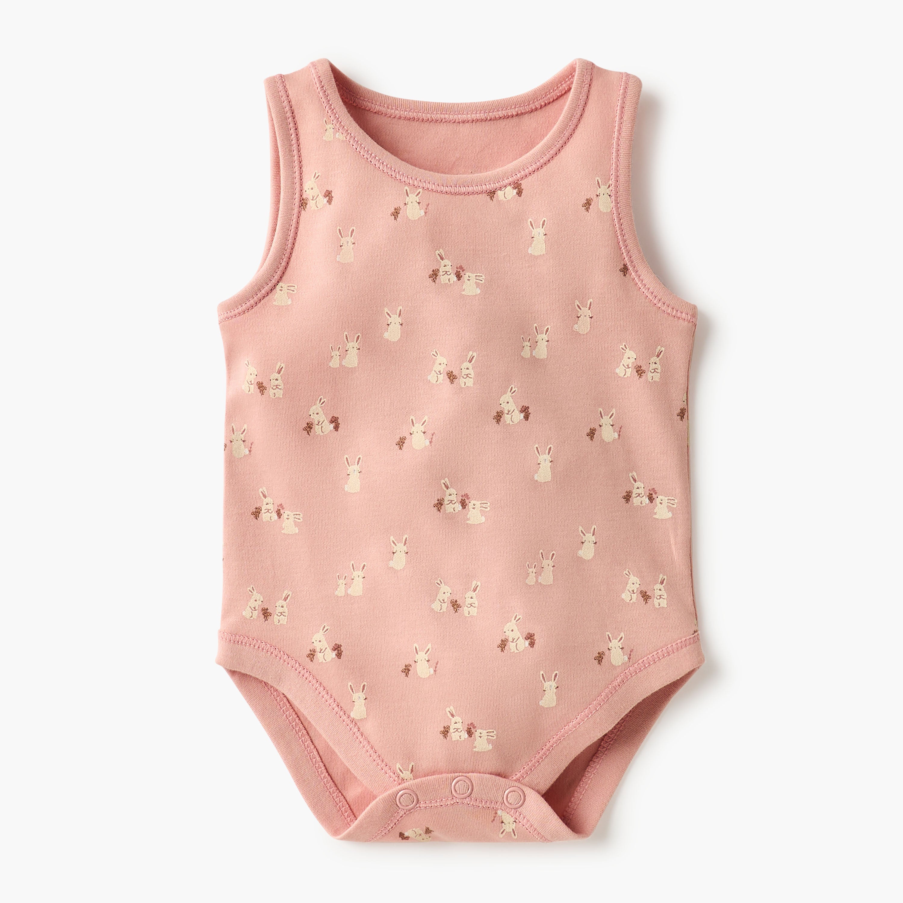 Juniors Printed Sleeveless Bodysuit with Button Closure - Set of 7
