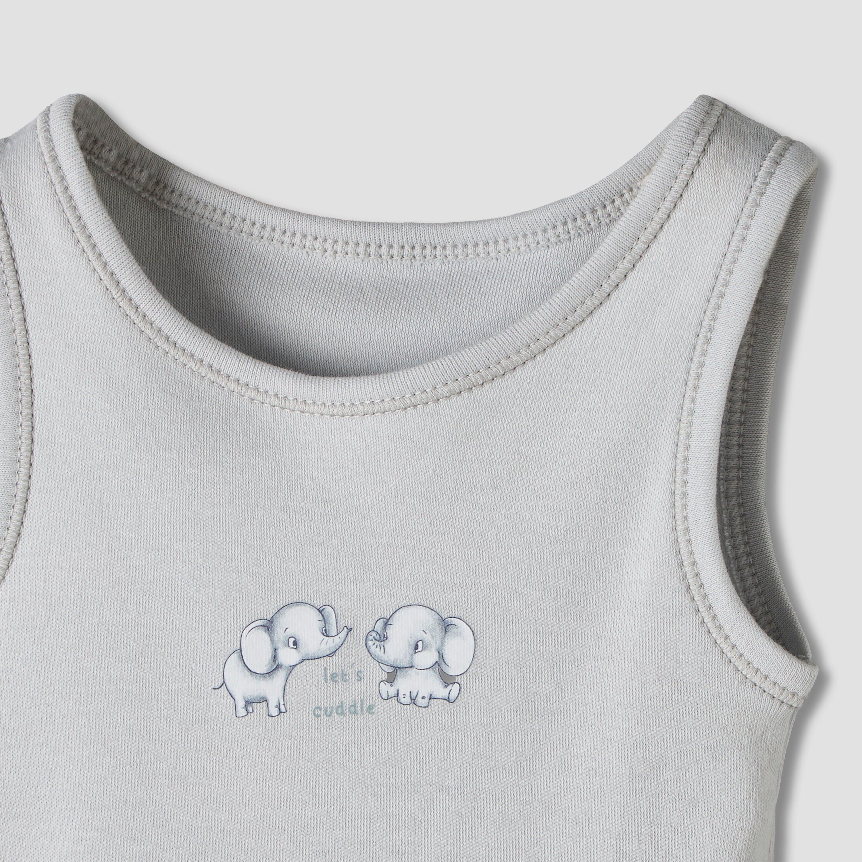 Pack of 7 Juniors Round Neck Sleeveless Bodysuit with Fun Prints