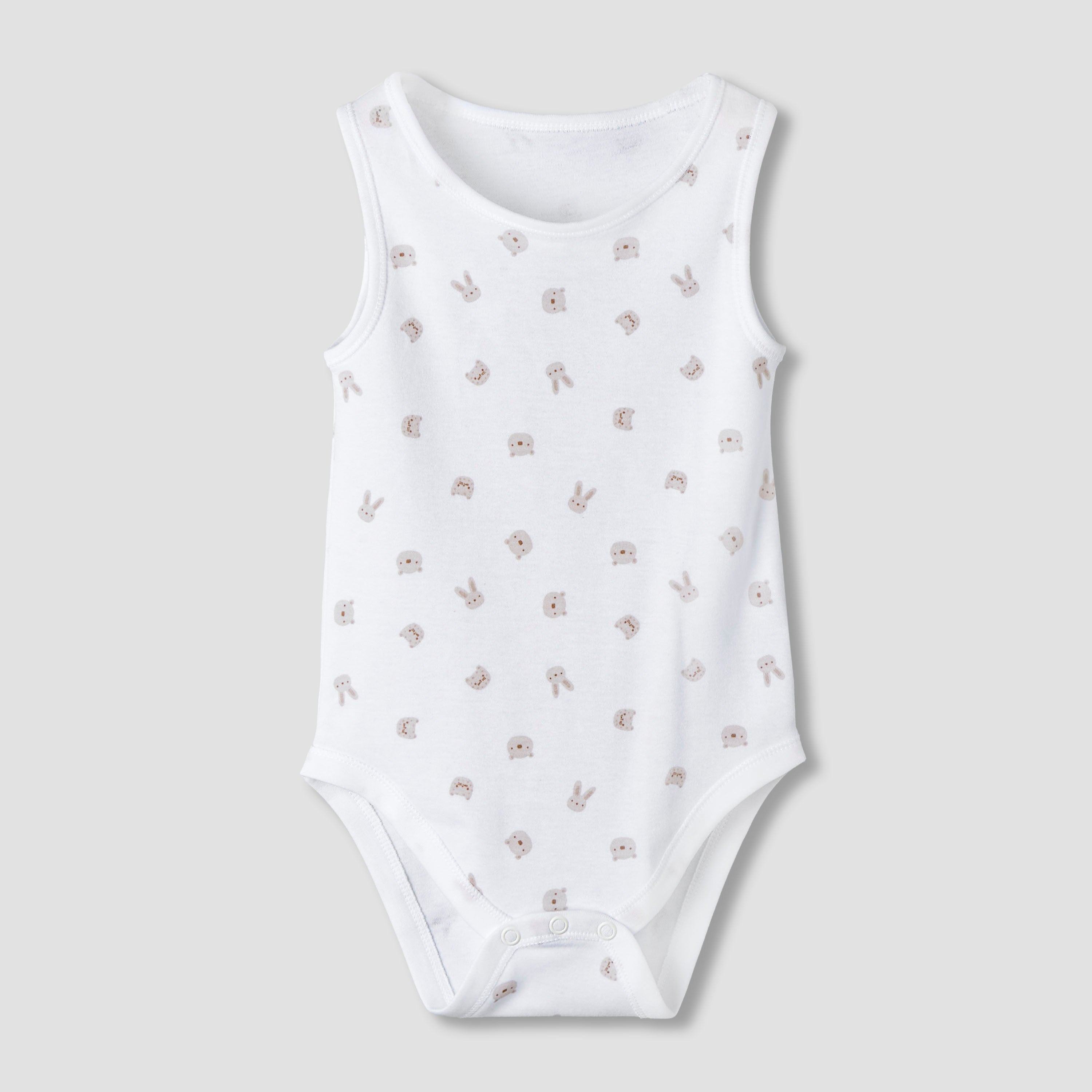 Pack of 7 Juniors Round Neck Sleeveless Bodysuit with Fun Prints