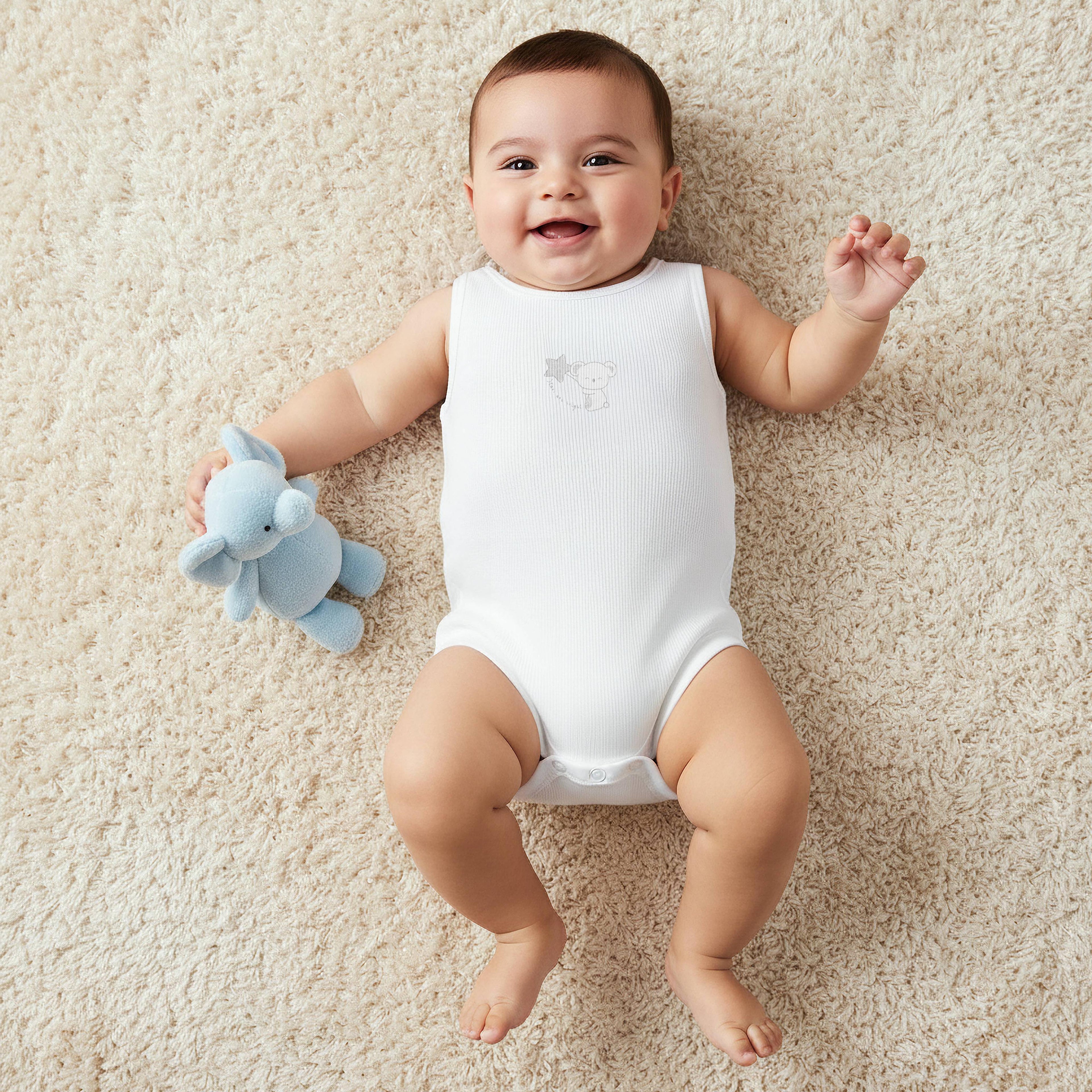 Pack of 10 Juniors Round Neck Sleeveless Bodysuit with Bear Print