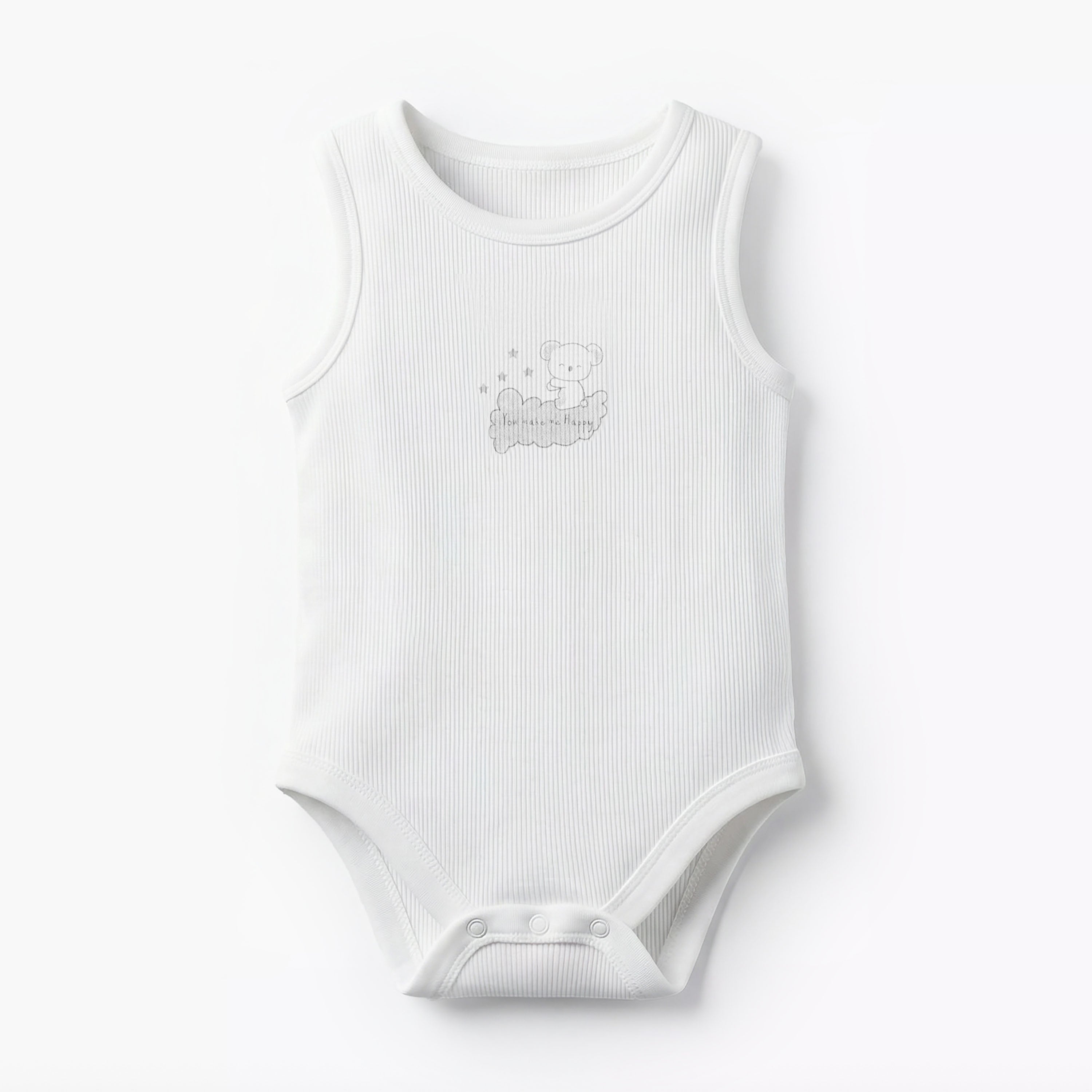 Pack of 10 Juniors Round Neck Sleeveless Bodysuit with Bear Print