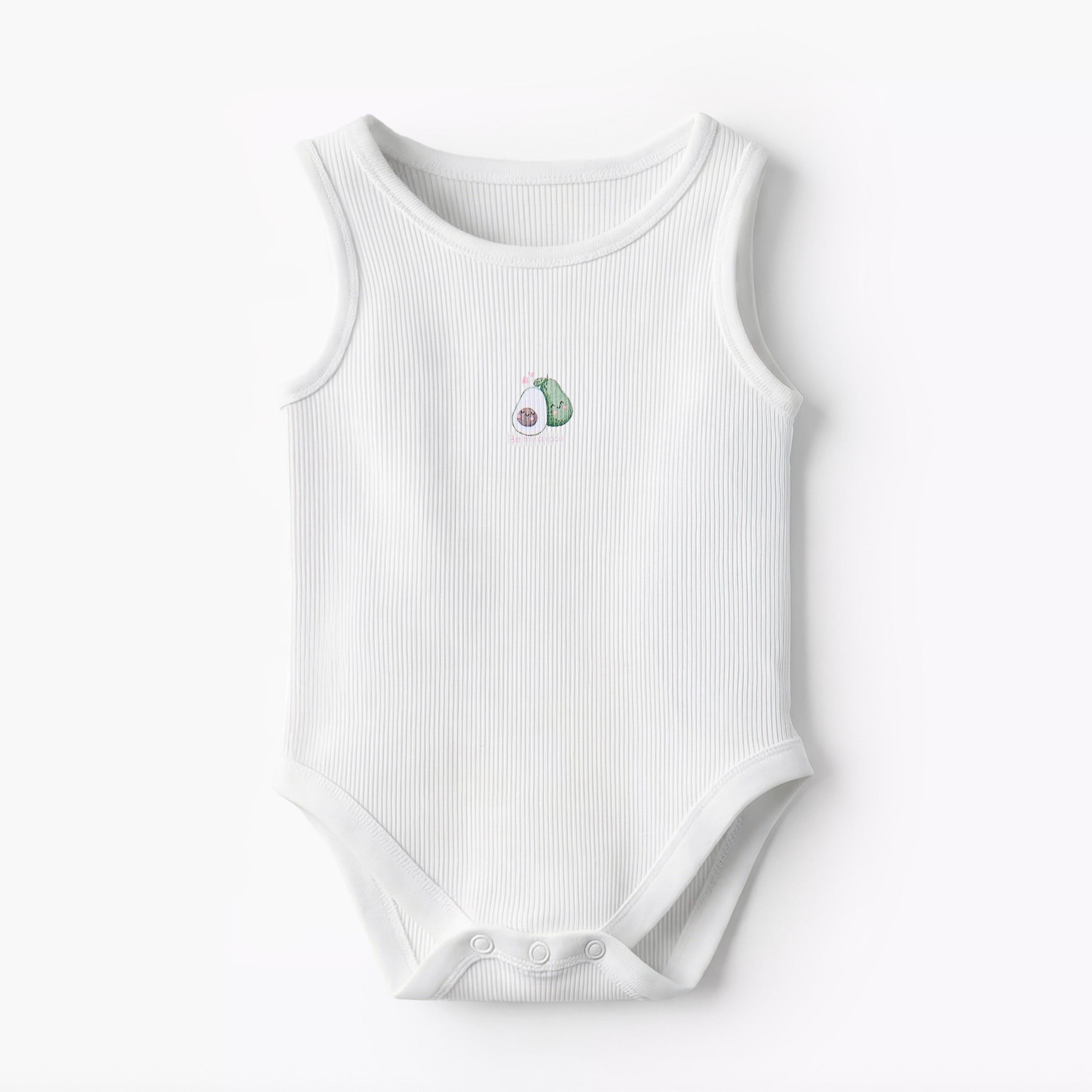 Pack of 10 Juniors Round Neck Sleeveless Bodysuit with Fruits Print