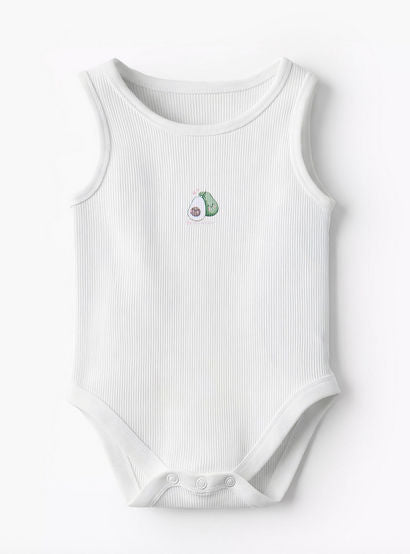Pack of 10 Juniors Round Neck Sleeveless Bodysuit with Fruits Print-baby-boys-clothing-multipacks-image-12