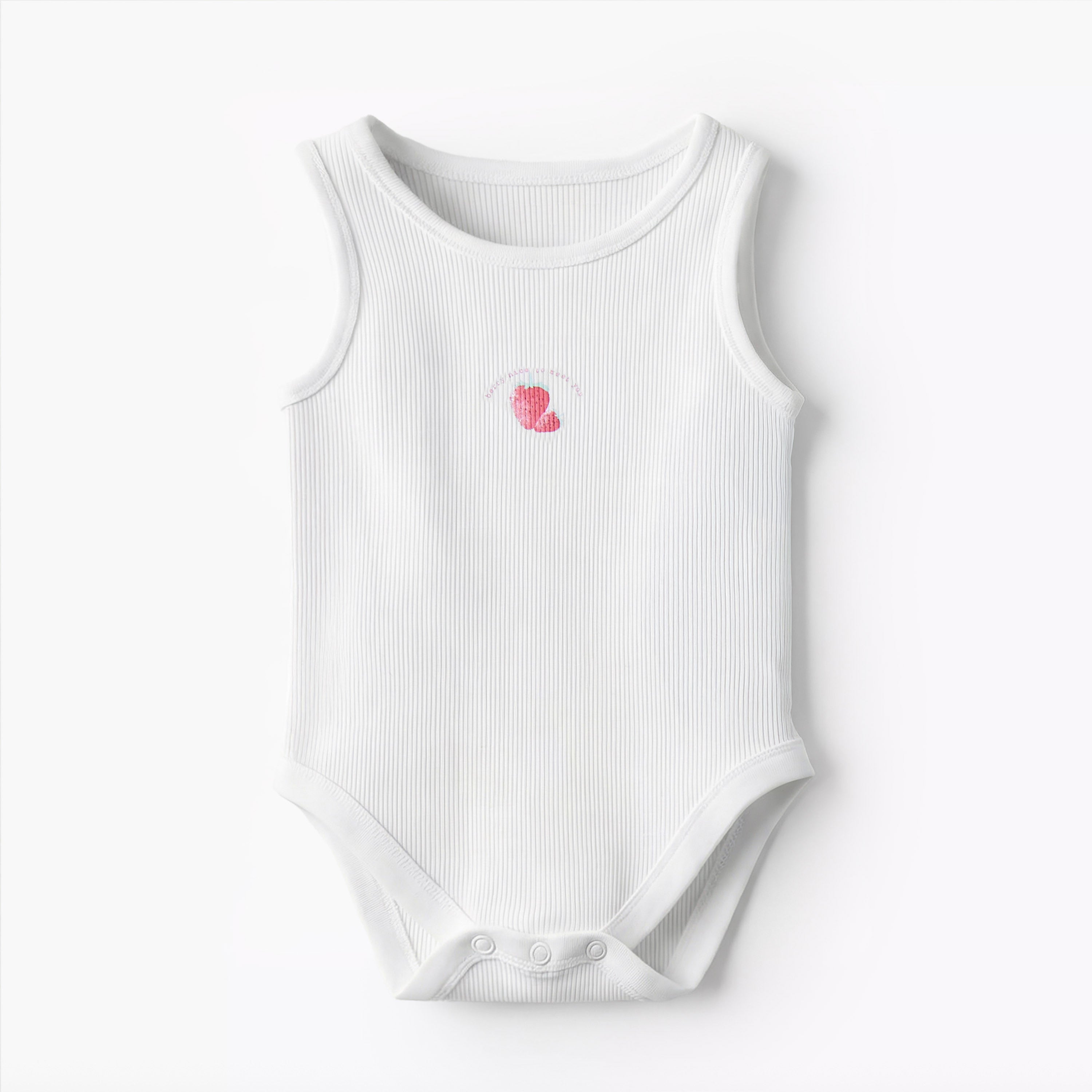 Pack of 10 Juniors Round Neck Sleeveless Bodysuit with Fruits Print