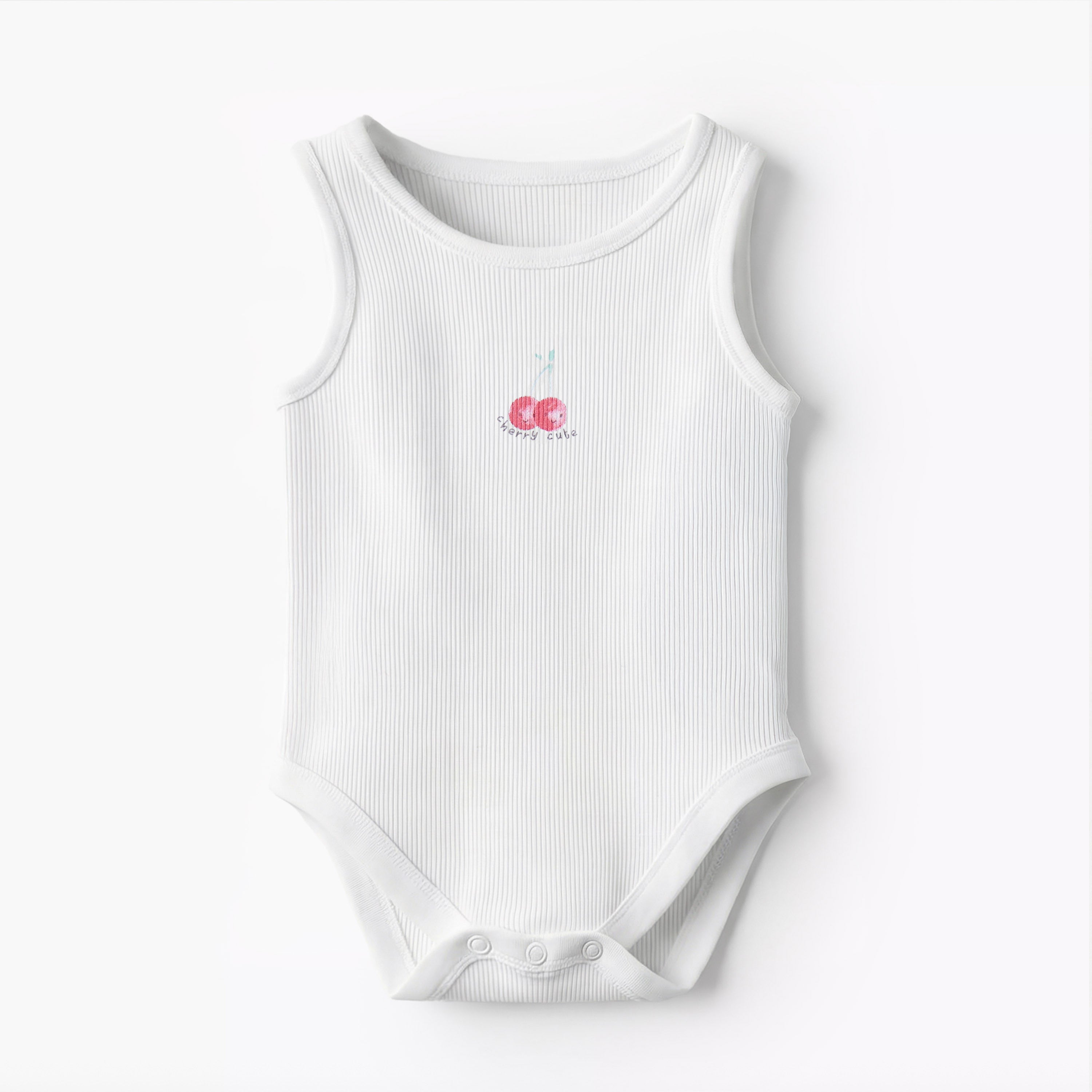 Pack of 10 Juniors Round Neck Sleeveless Bodysuit with Fruits Print
