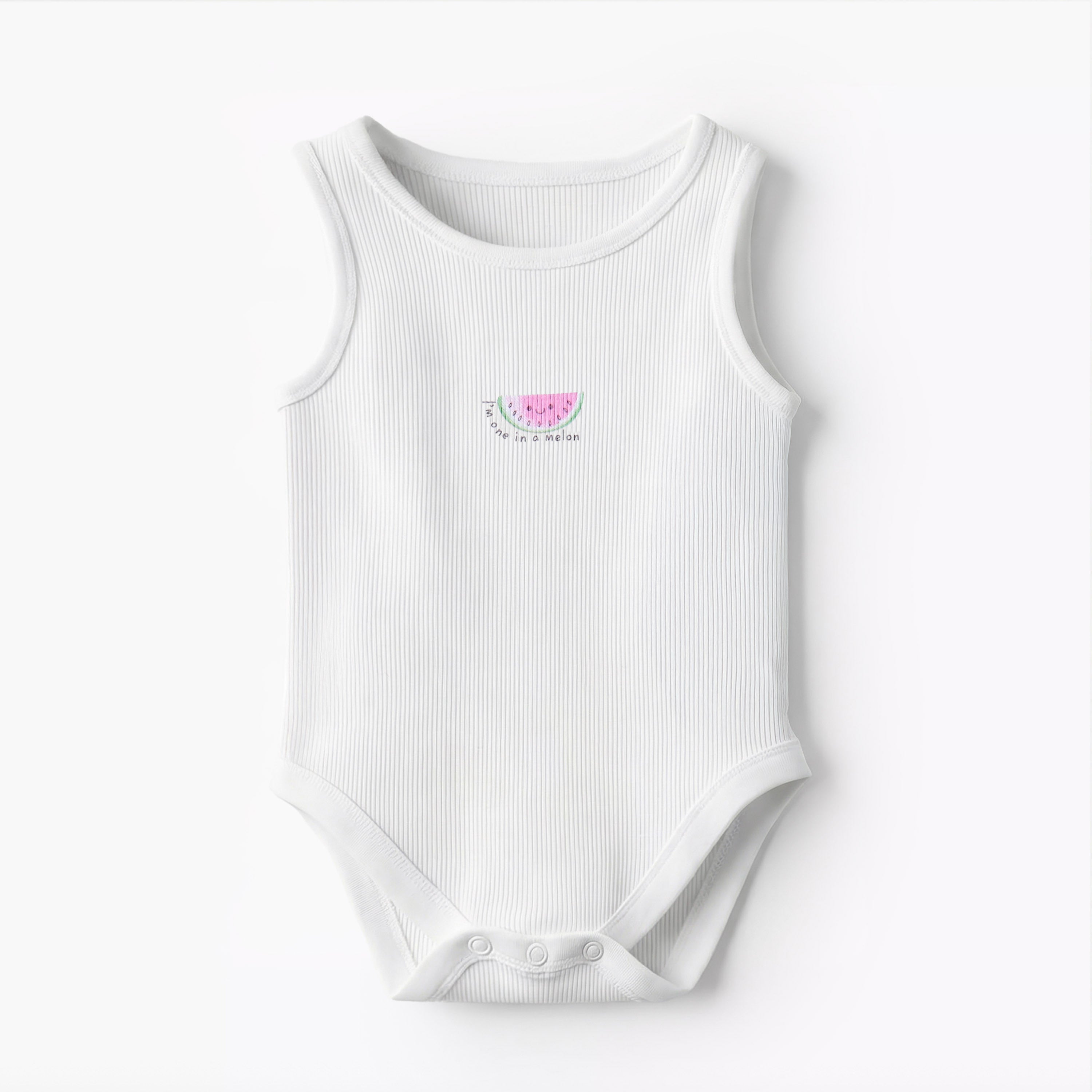 Pack of 10 Juniors Round Neck Sleeveless Bodysuit with Fruits Print