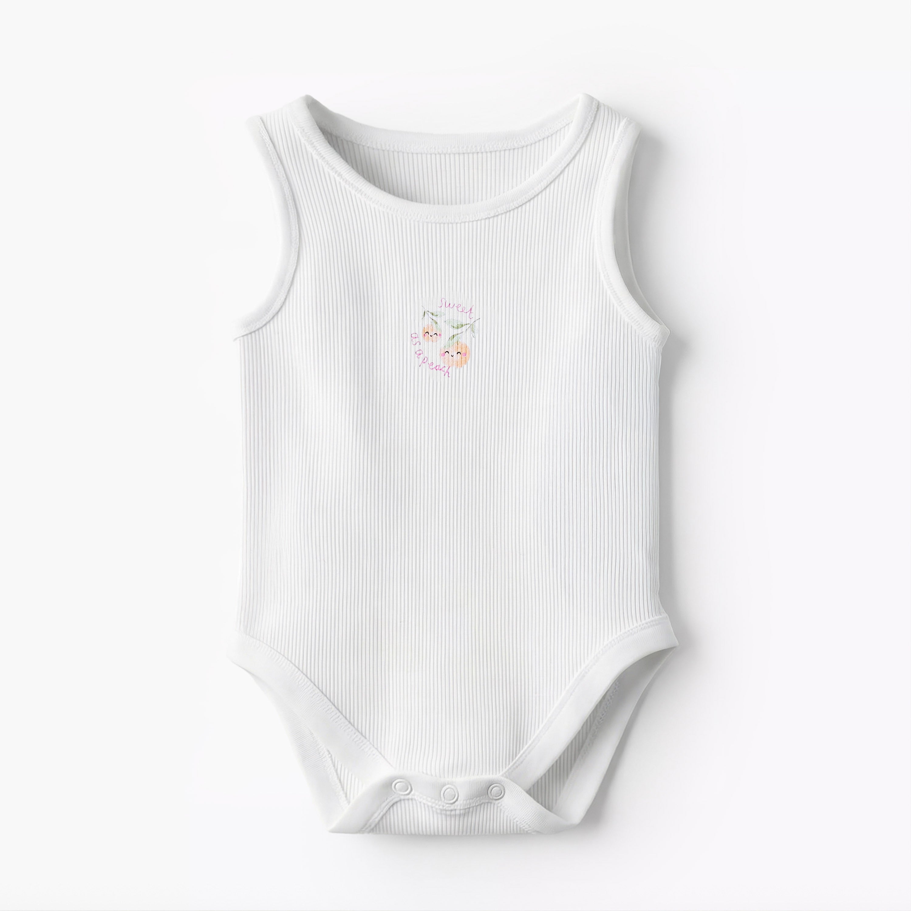 Pack of 10 Juniors Round Neck Sleeveless Bodysuit with Fruits Print