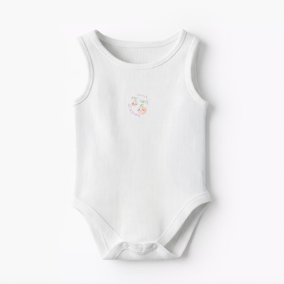 Pack of 10 Juniors Round Neck Sleeveless Bodysuit with Fruits Print