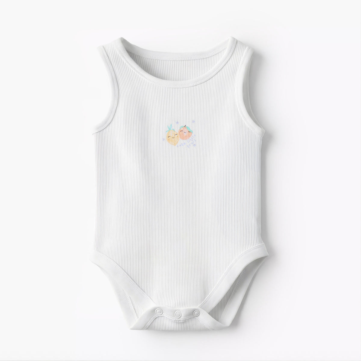 Pack of 10 Juniors Round Neck Sleeveless Bodysuit with Fruits Print