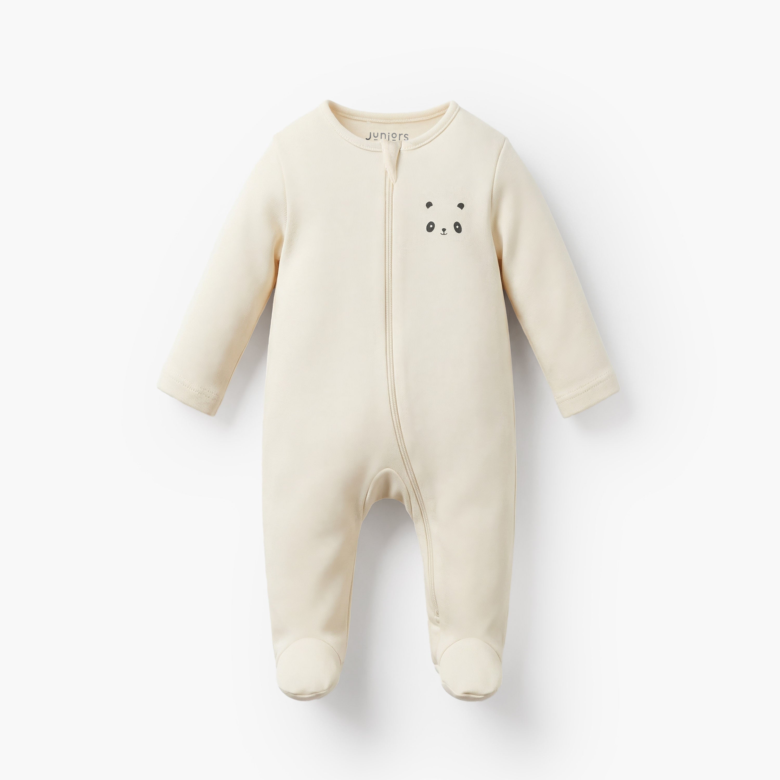 Pack of 7 Juniors Cotton Round Neck Long Sleeves Sleepsuit with Zip Closure