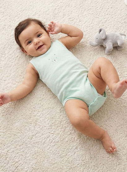 Pack of 7 Juniors Cotton Round Neck Sleeveless Bodysuit with Snap Button Closure-baby-girls-clothing-bodysuits-image-3