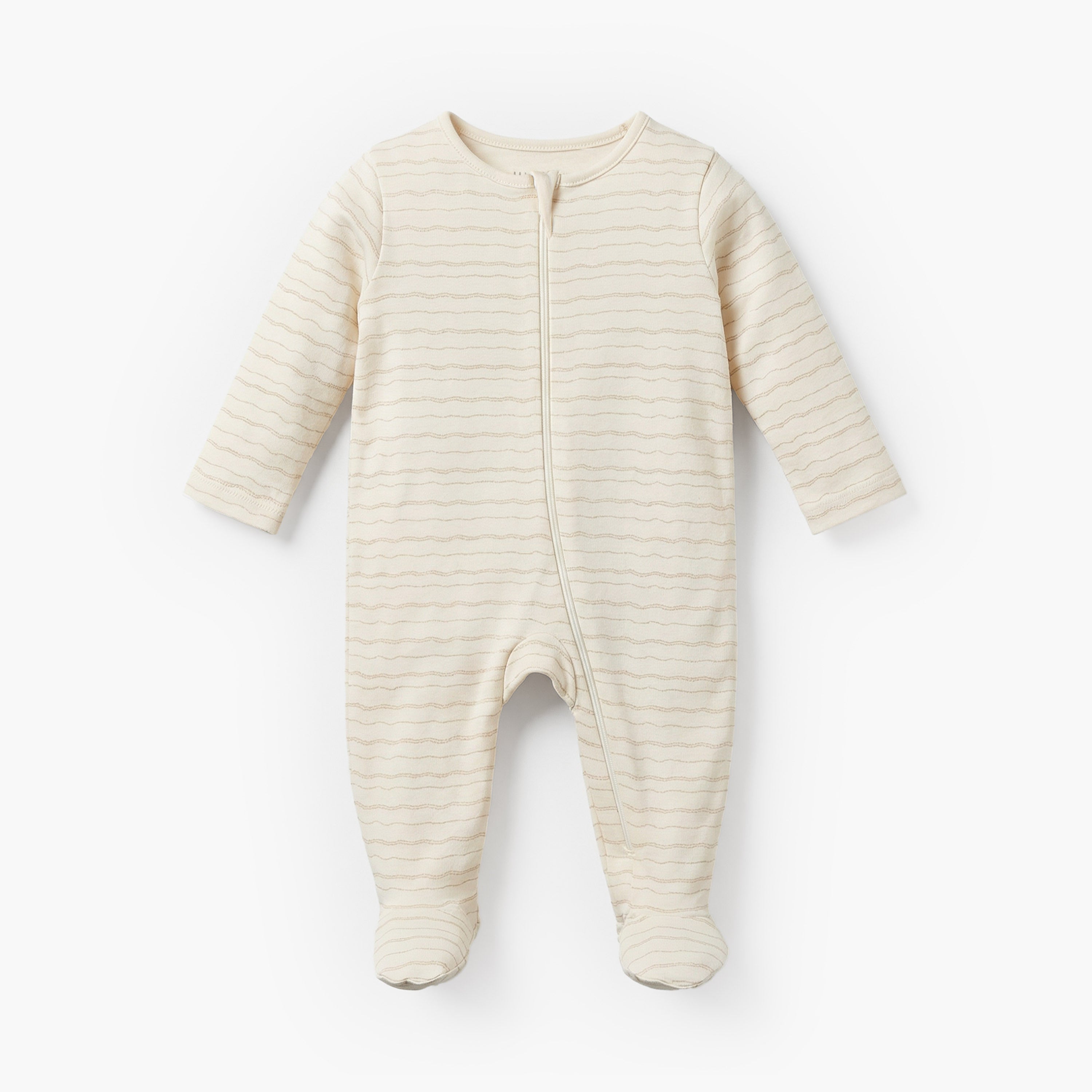 Pack of 7 Juniors Cotton Round Neck Long Sleeves Sleepsuit with Zip Closure