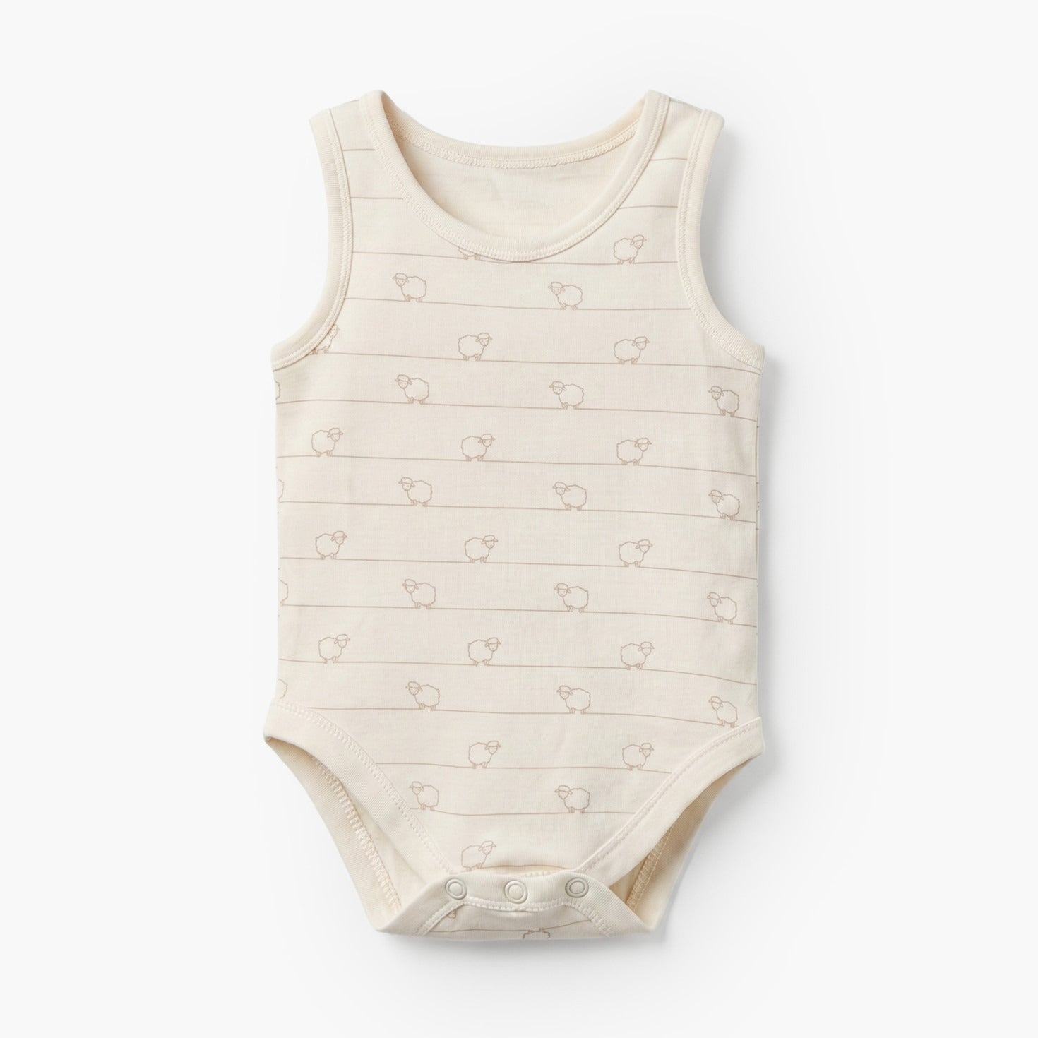 Pack of 7 Juniors Cotton Round Neck Sleeveless Bodysuit with Snap Button Closure