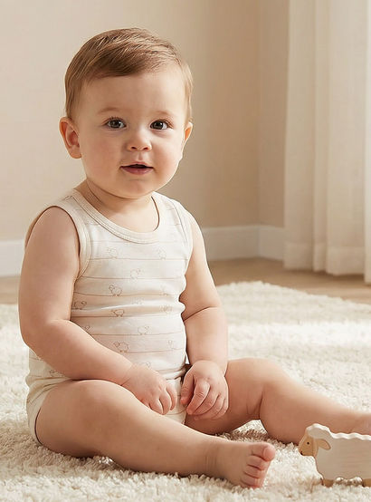 Pack of 7 Juniors Cotton Round Neck Sleeveless Bodysuit with Snap Button Closure-baby-girls-clothing-bodysuits-image-2