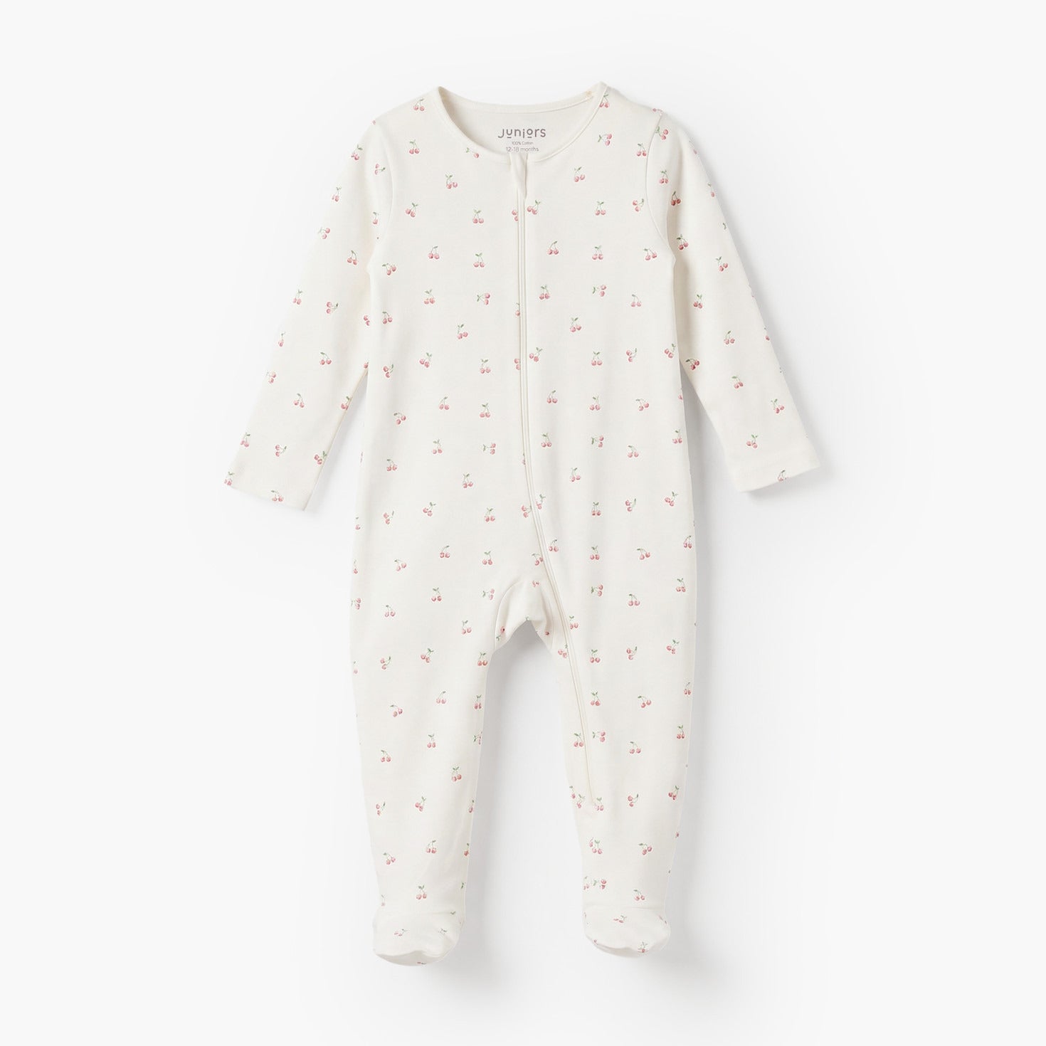Pack of 7 Juniors Cotton Round Neck Long Sleeves Sleepsuit with Zip Closure