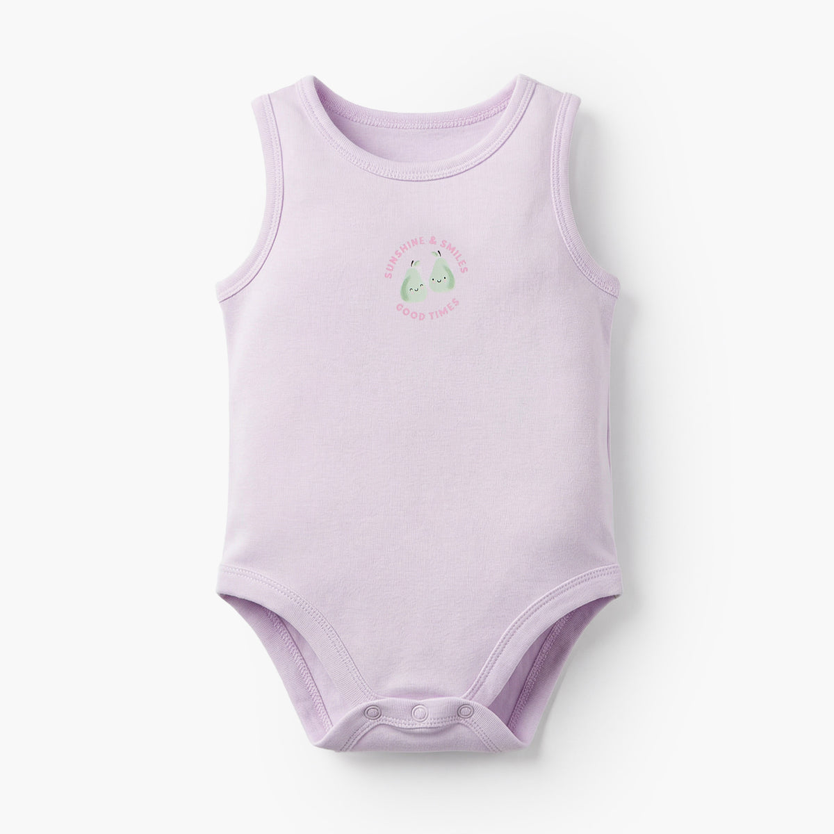 Pack of 5 Juniors Cotton Crew Neck Sleeveless Bodysuit with Snap Button Closure