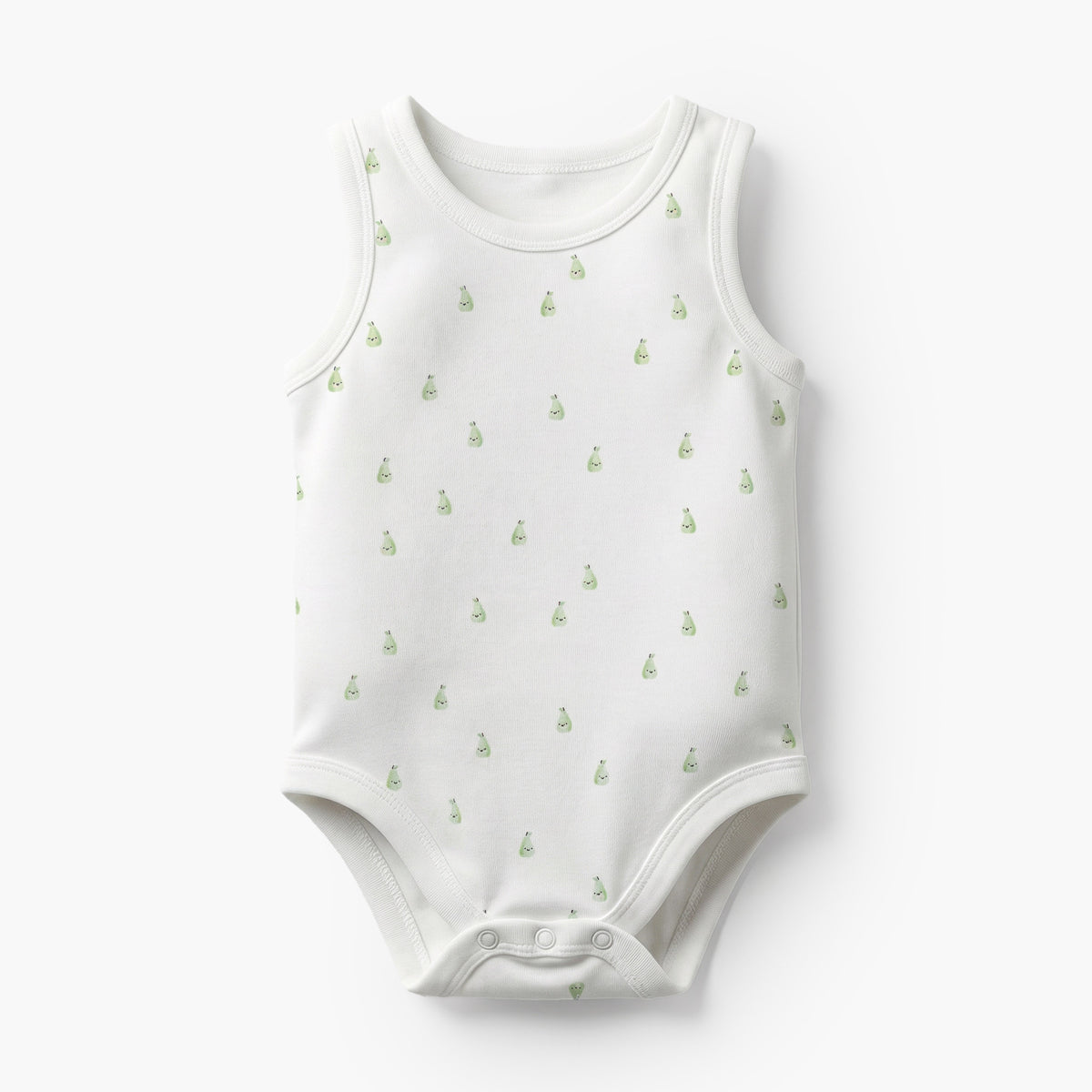 Pack of 5 Juniors Cotton Crew Neck Sleeveless Bodysuit with Snap Button Closure